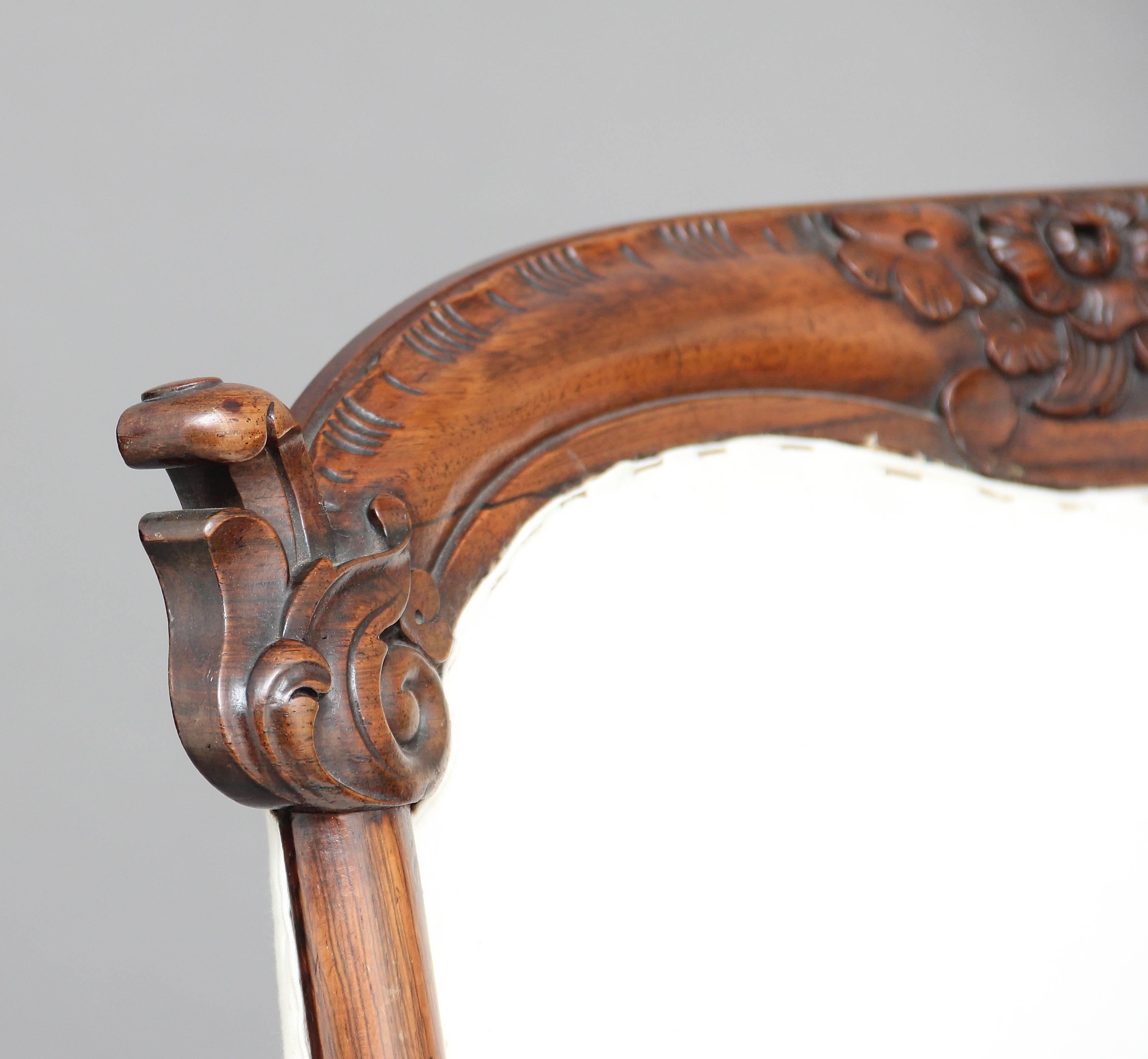 19th Century Rosewood Slipper Chair 2