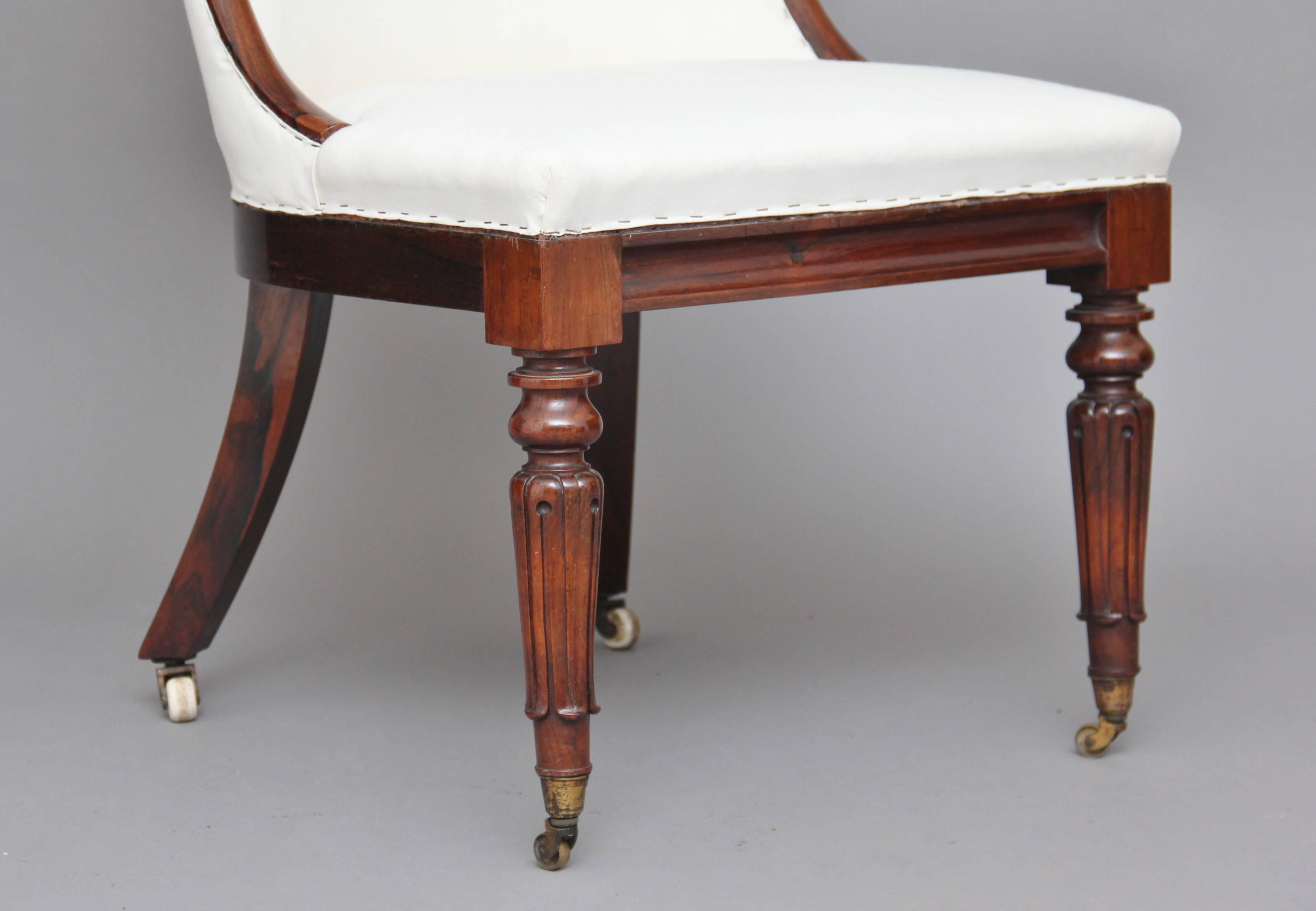 Mid-19th Century 19th Century Rosewood Slipper Chair