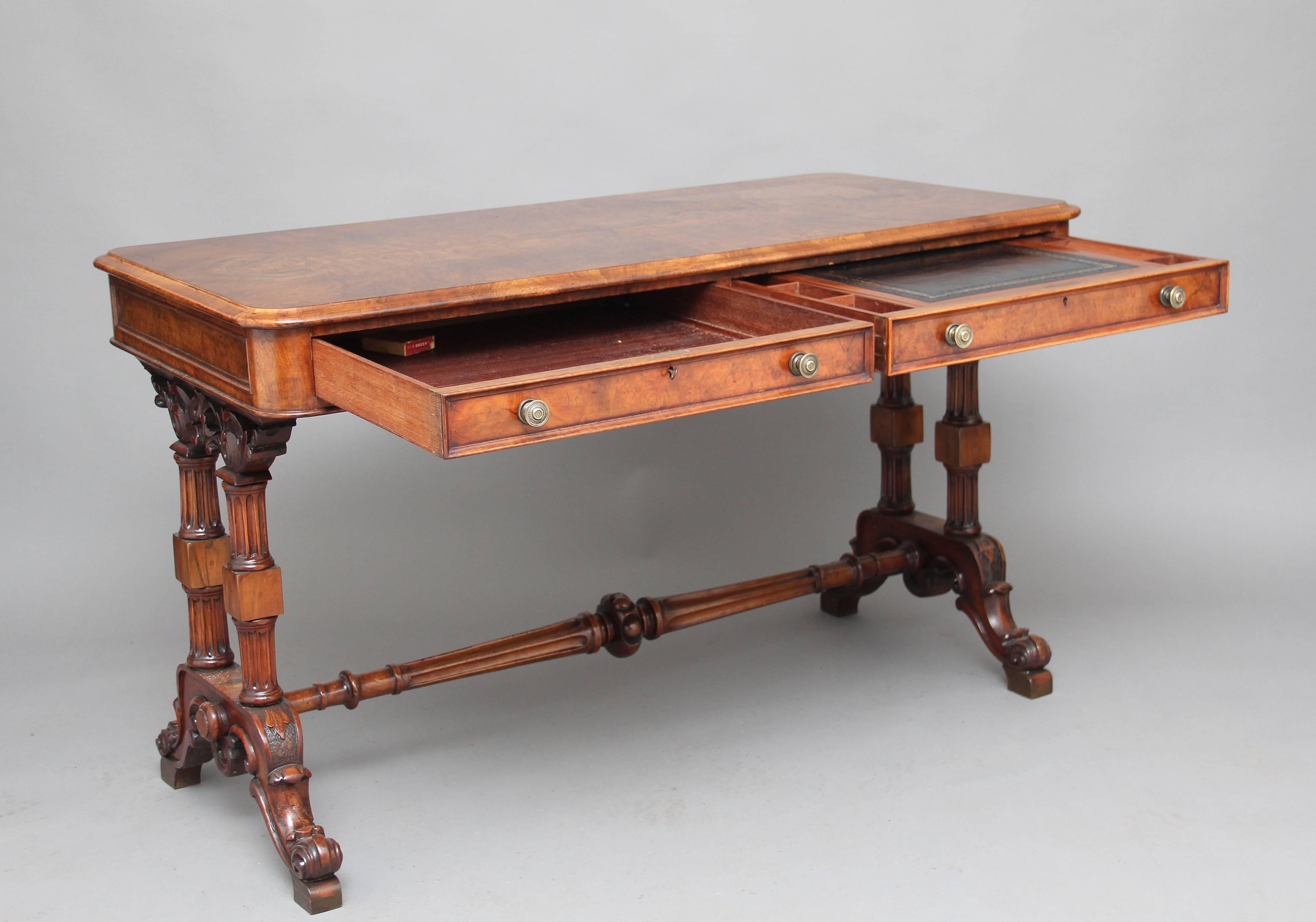 19th Century Walnut Writing or Sofa Table 2