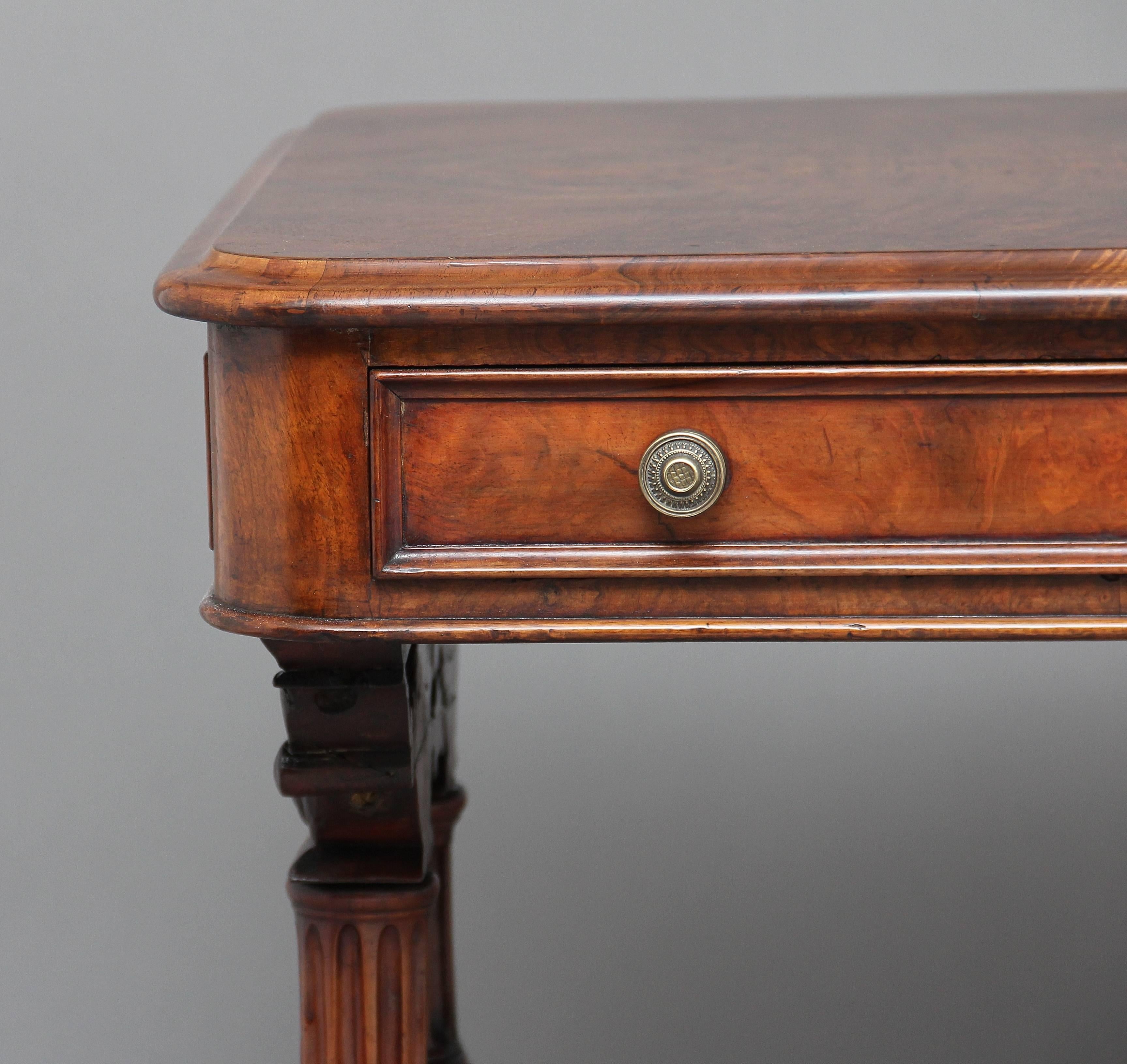 Mid-19th Century 19th Century Walnut Writing or Sofa Table