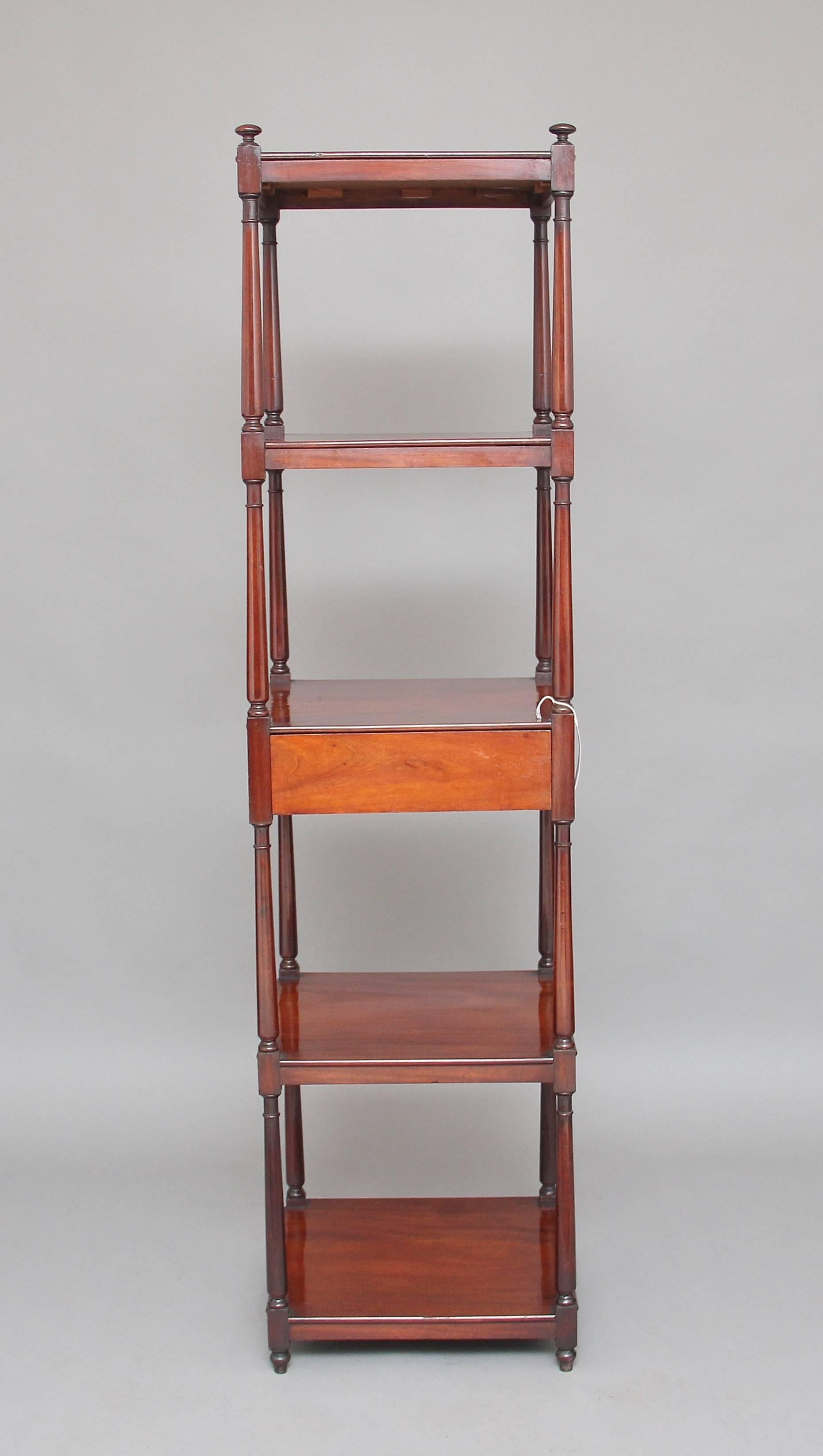 English Early 19th Century Mahogany Five-Tier Whatnot