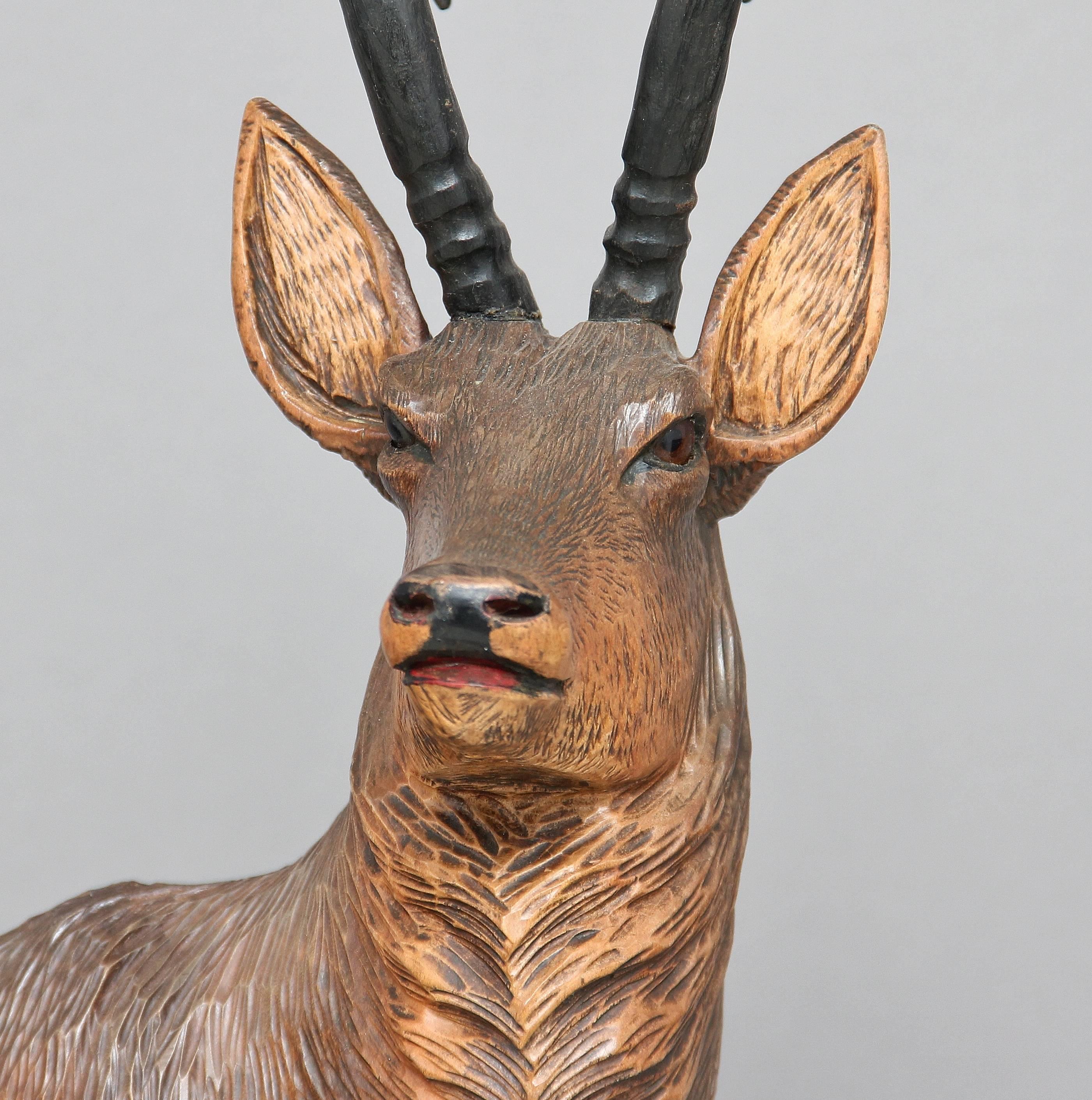 19th Century Black Forest Carving of an Ibex 1