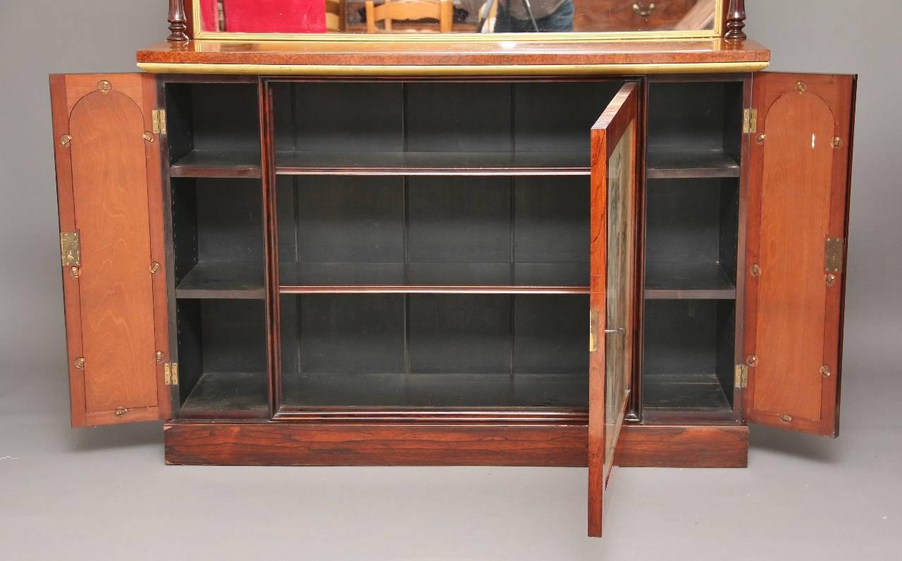 19th Century Rosewood and Burr Walnut Cabinet 1