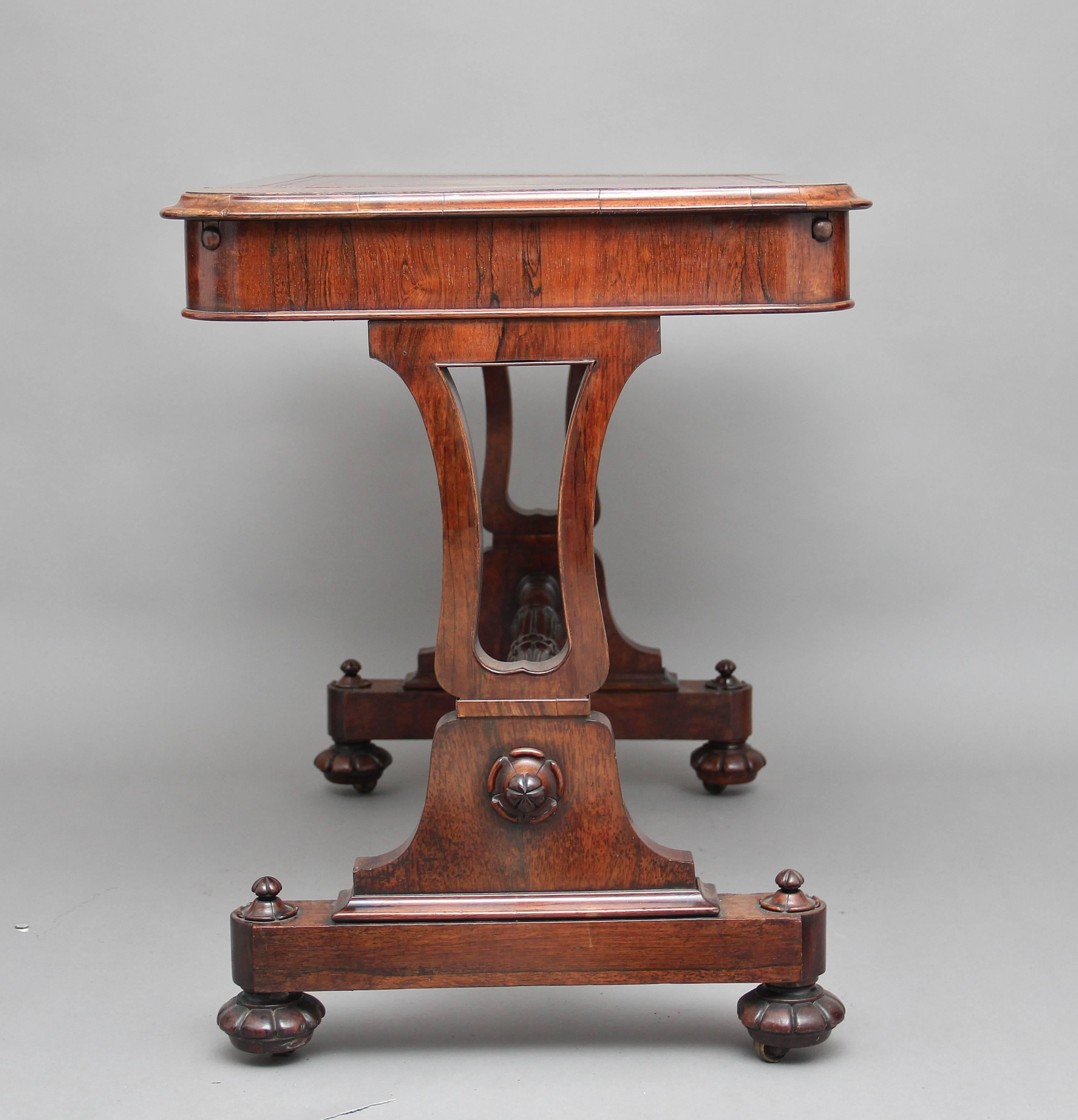 English 19th Century Rosewood Writing Table For Sale