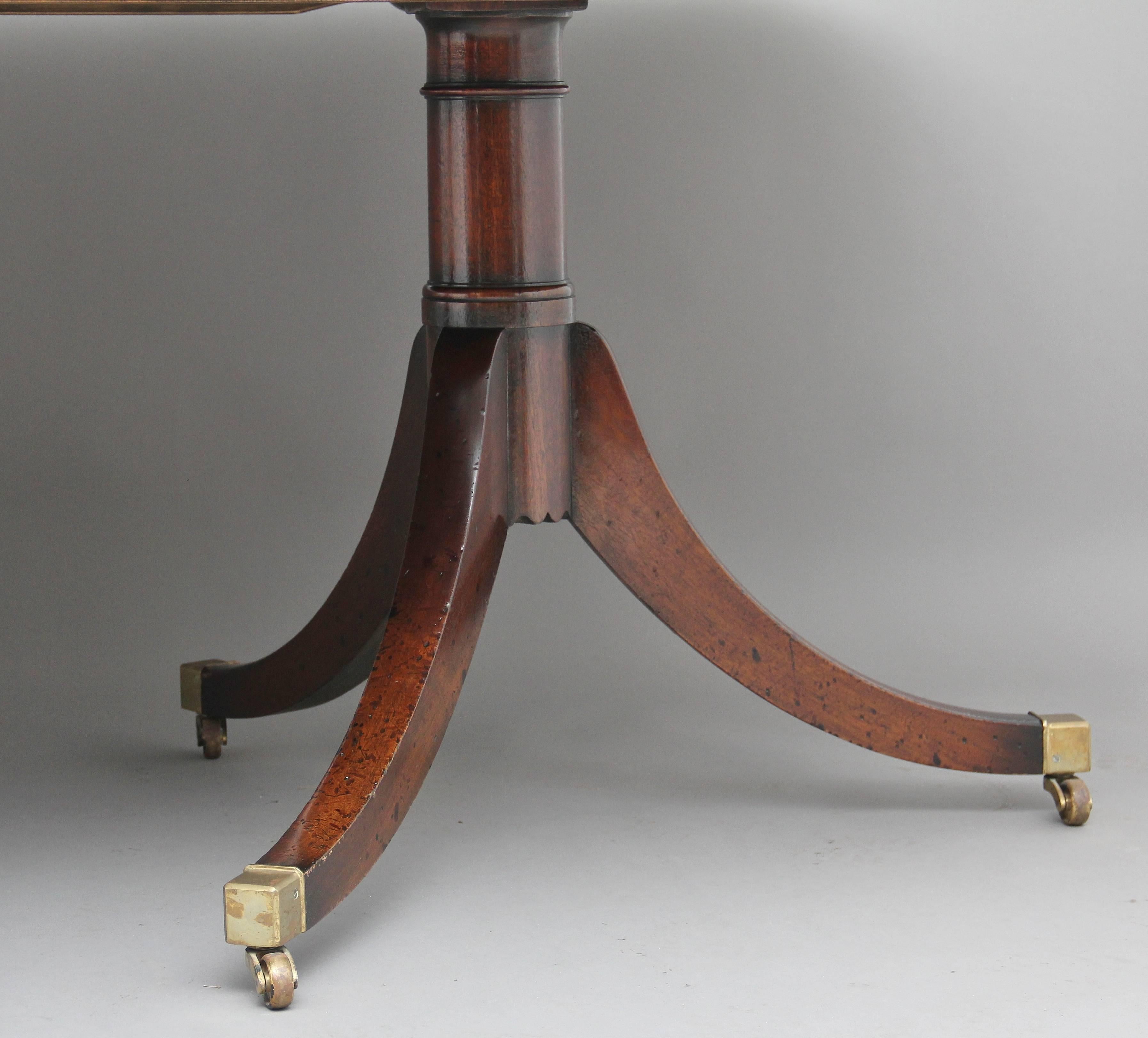 European Twin pedestal mahogany dining table