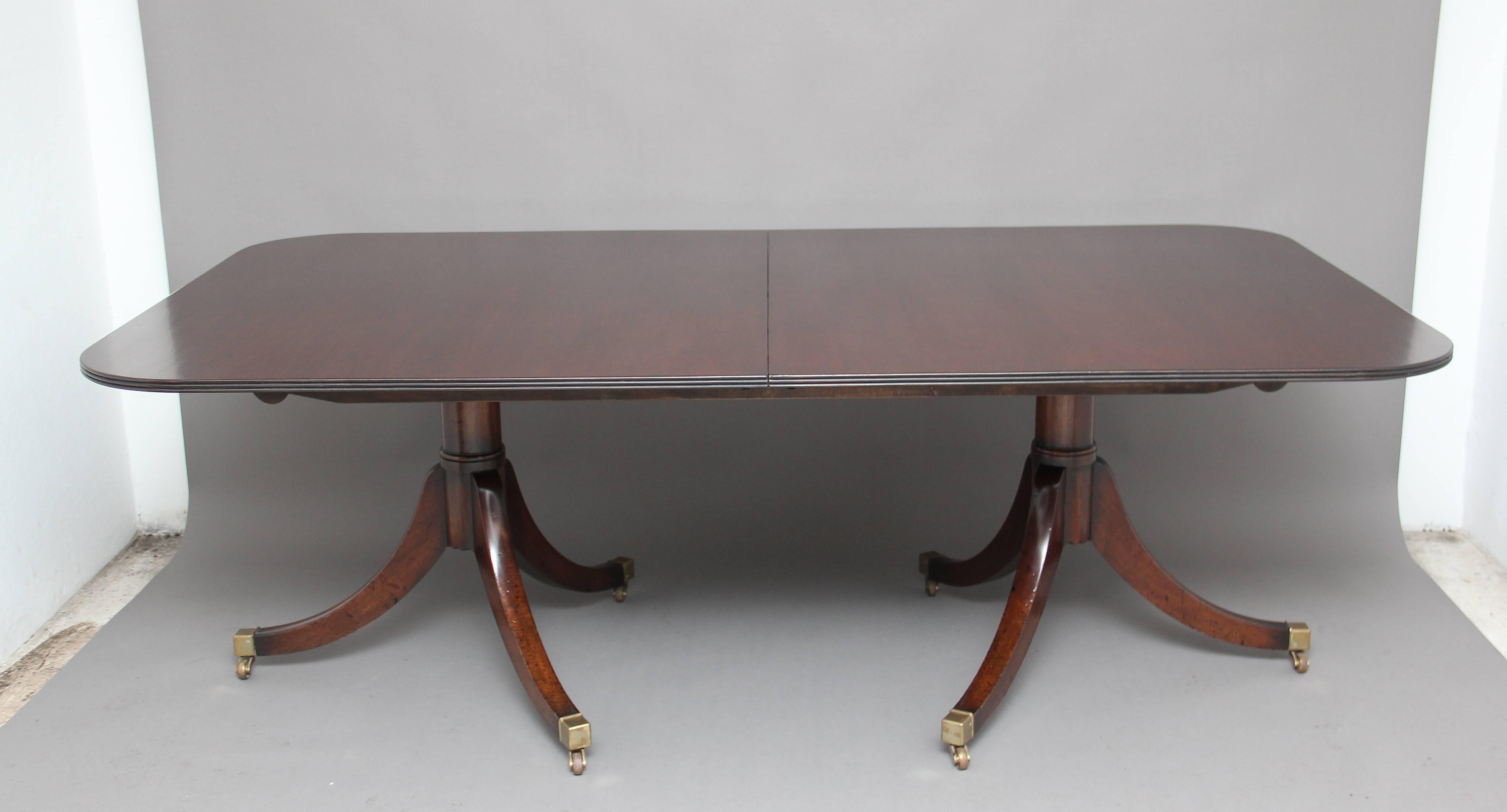 Georgian Twin pedestal mahogany dining table