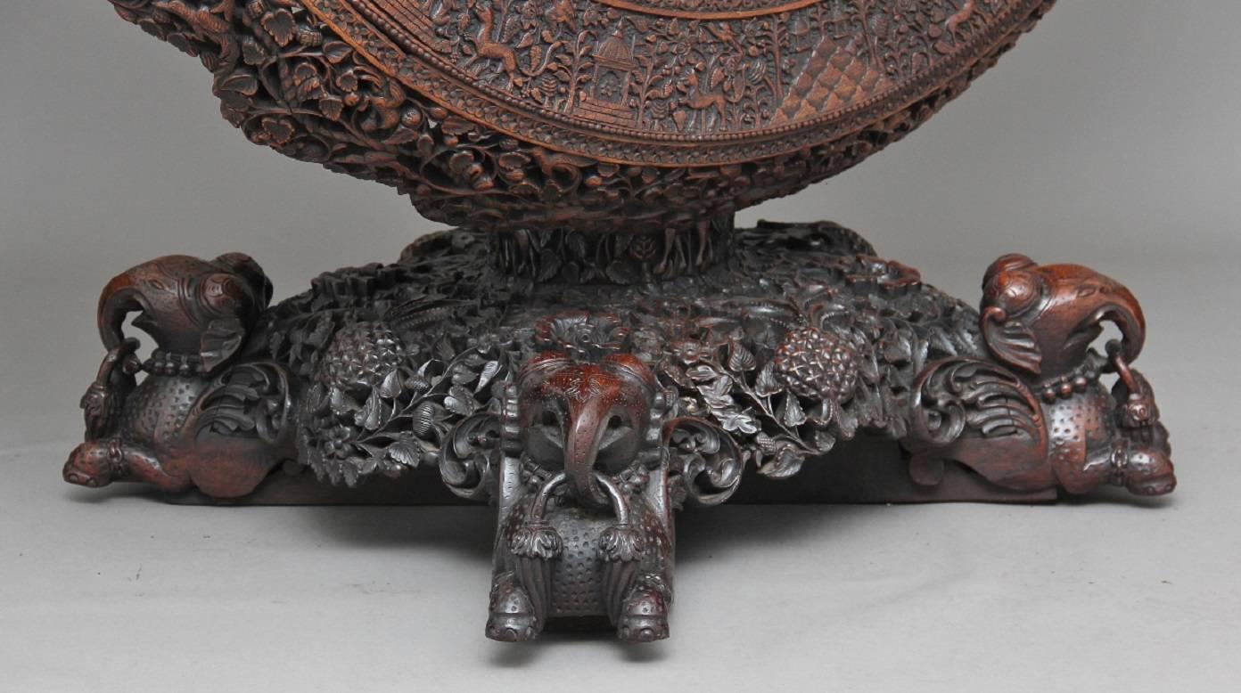 Padouk 19th Century Highly Carved Centre Table