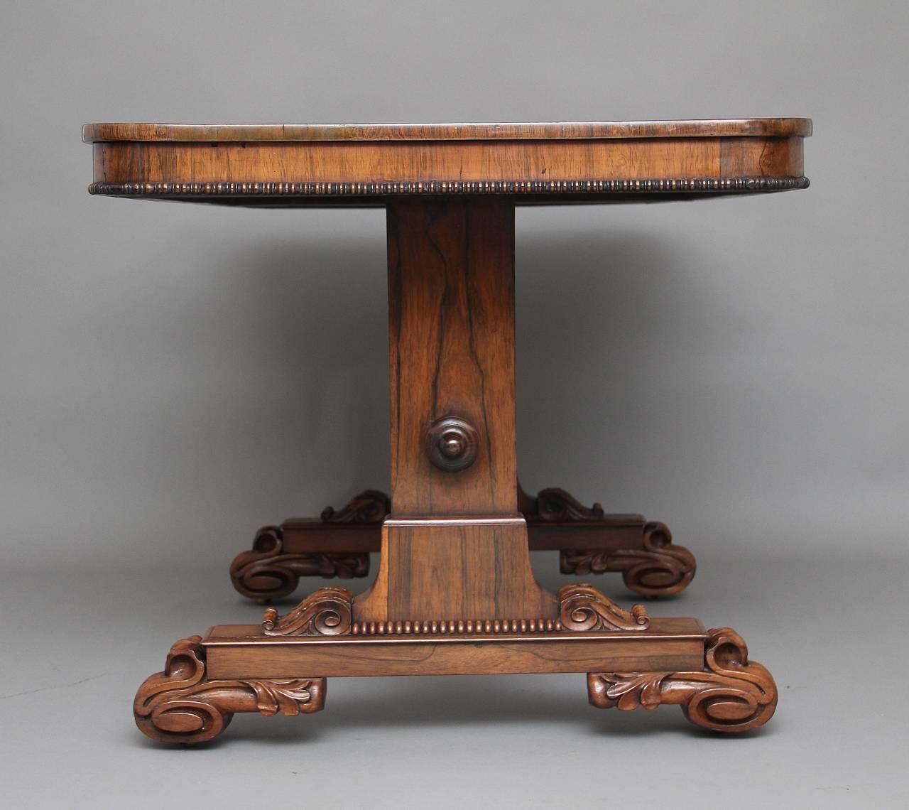 William IV 19th Century Rosewood Library / Sofa Table