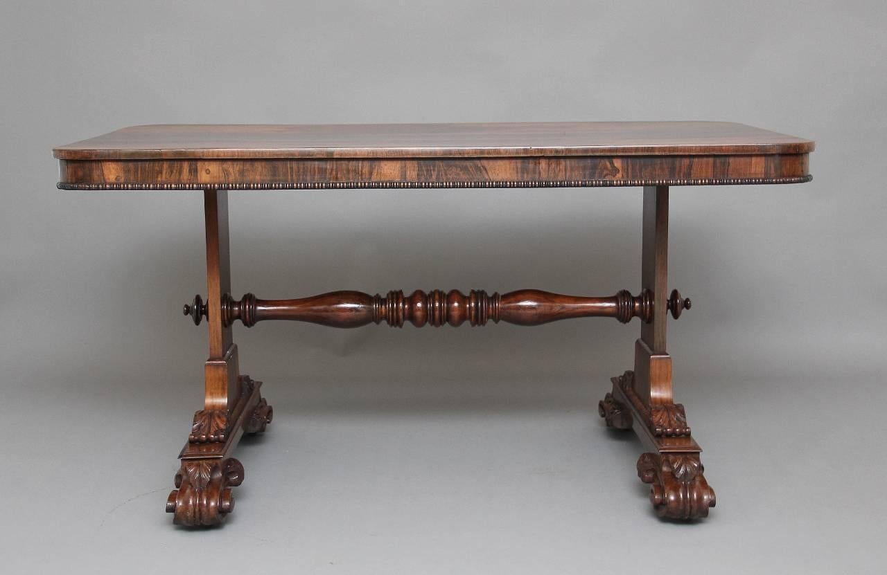 English 19th Century Rosewood Library / Sofa Table