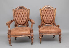 Pair of 19th Century Walnut Chairs