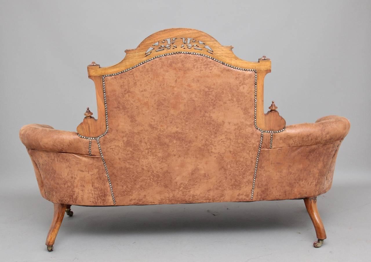 English 19th Century Walnut Sofa