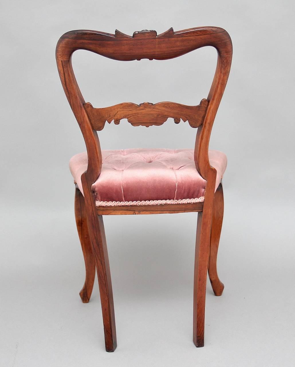 Satz von sechs Esszimmerstühlen aus Palisanderholz aus dem 19. Jahrhundert (Englisch) im Angebot