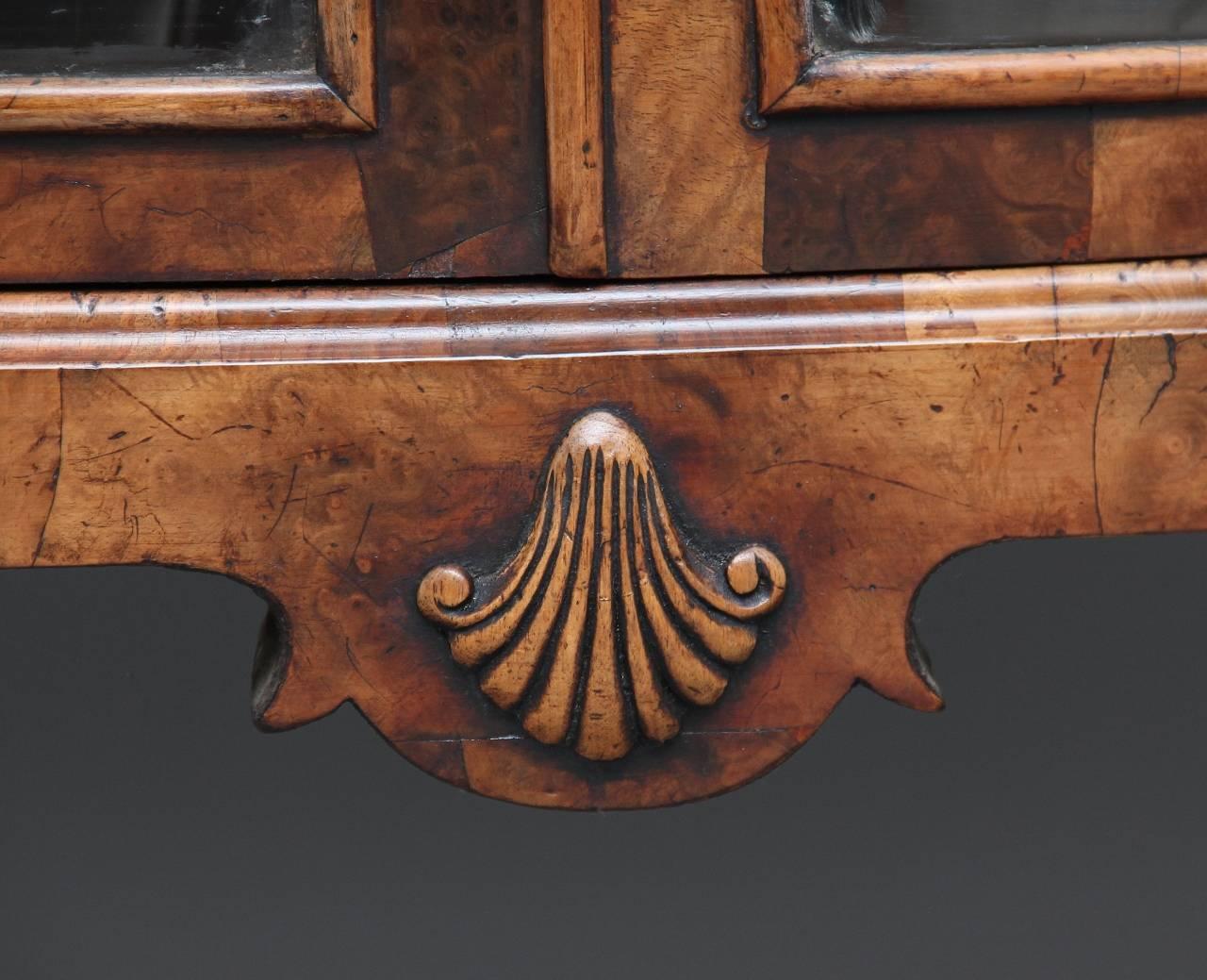 Early 20th Century Walnut Bowfronted Display Cabinet 4