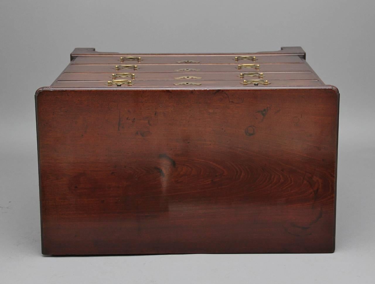 Late 18th Century 18th Century Mahogany Chest with Brushing Slide For Sale