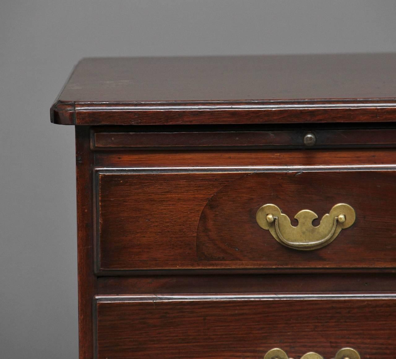18th Century Mahogany Chest with Brushing Slide For Sale 1