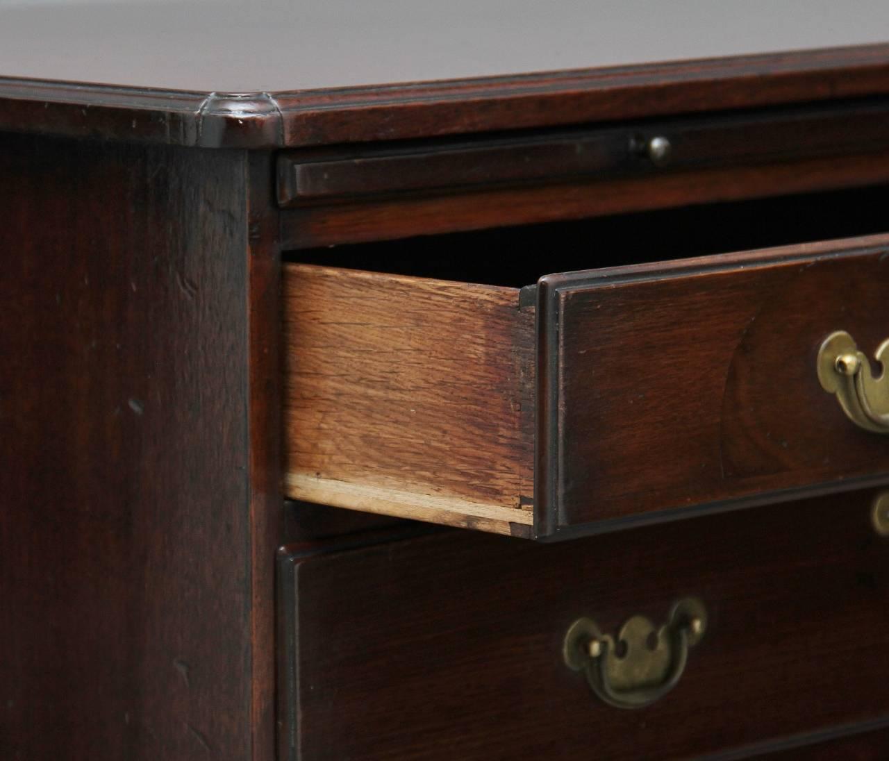 18th Century Mahogany Chest with Brushing Slide For Sale 2