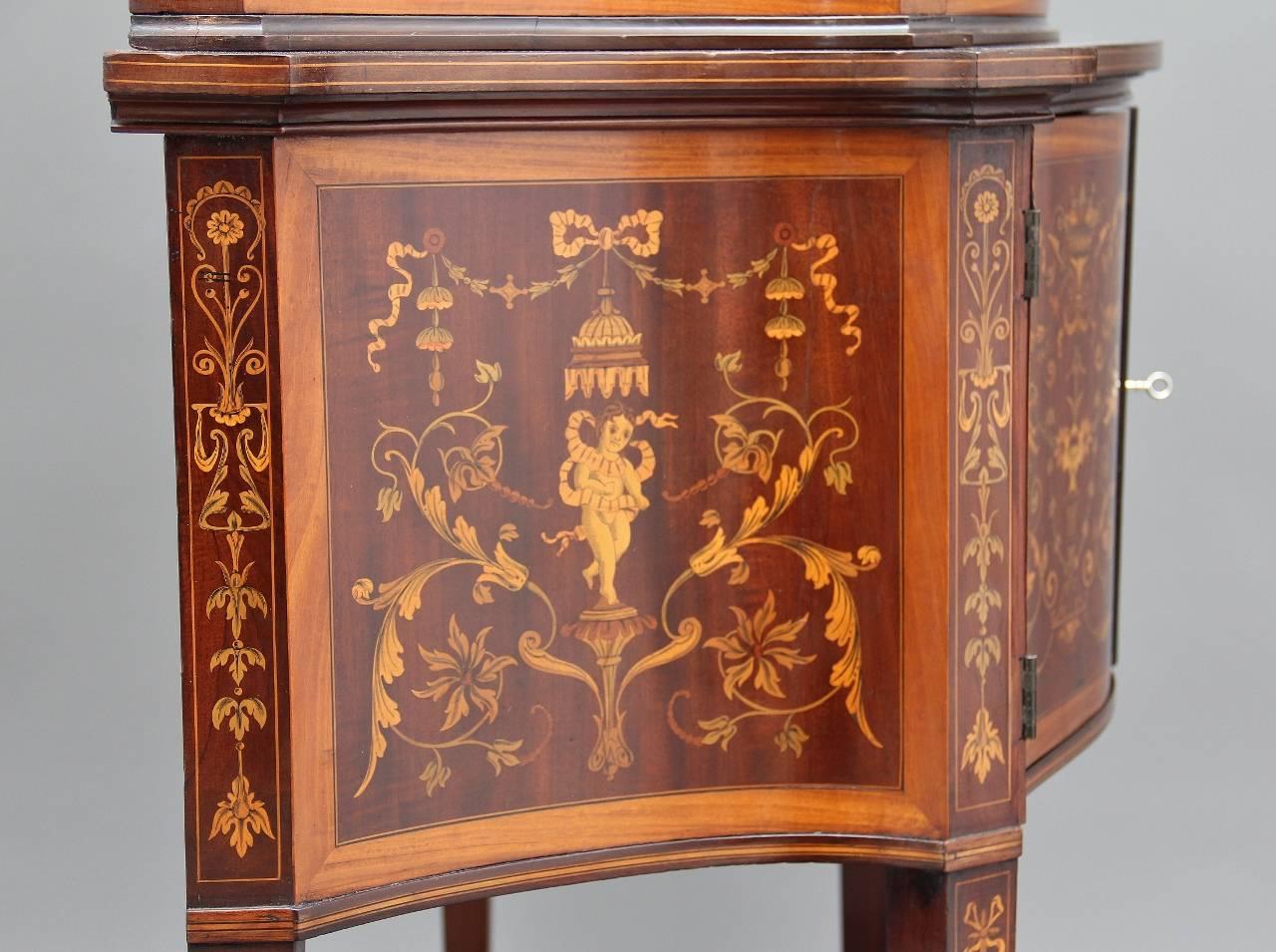 19th Century Mahogany Display Cabinet by Edwards & Roberts 1