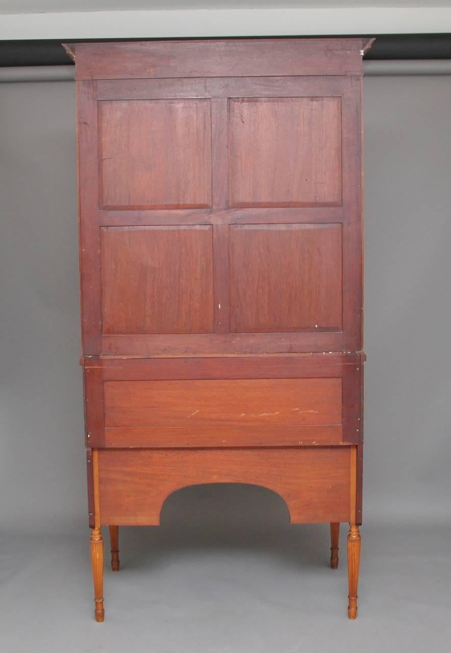 19th Century Satinwood Cylinder Bookcase by 