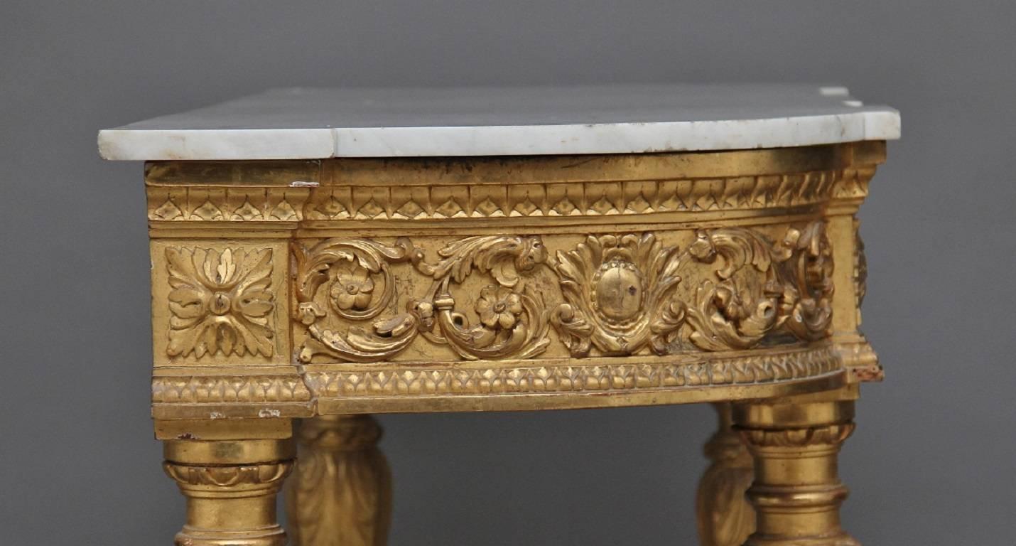 19th Century Gilt and Marble-Top Console Table In Good Condition In Martlesham, GB