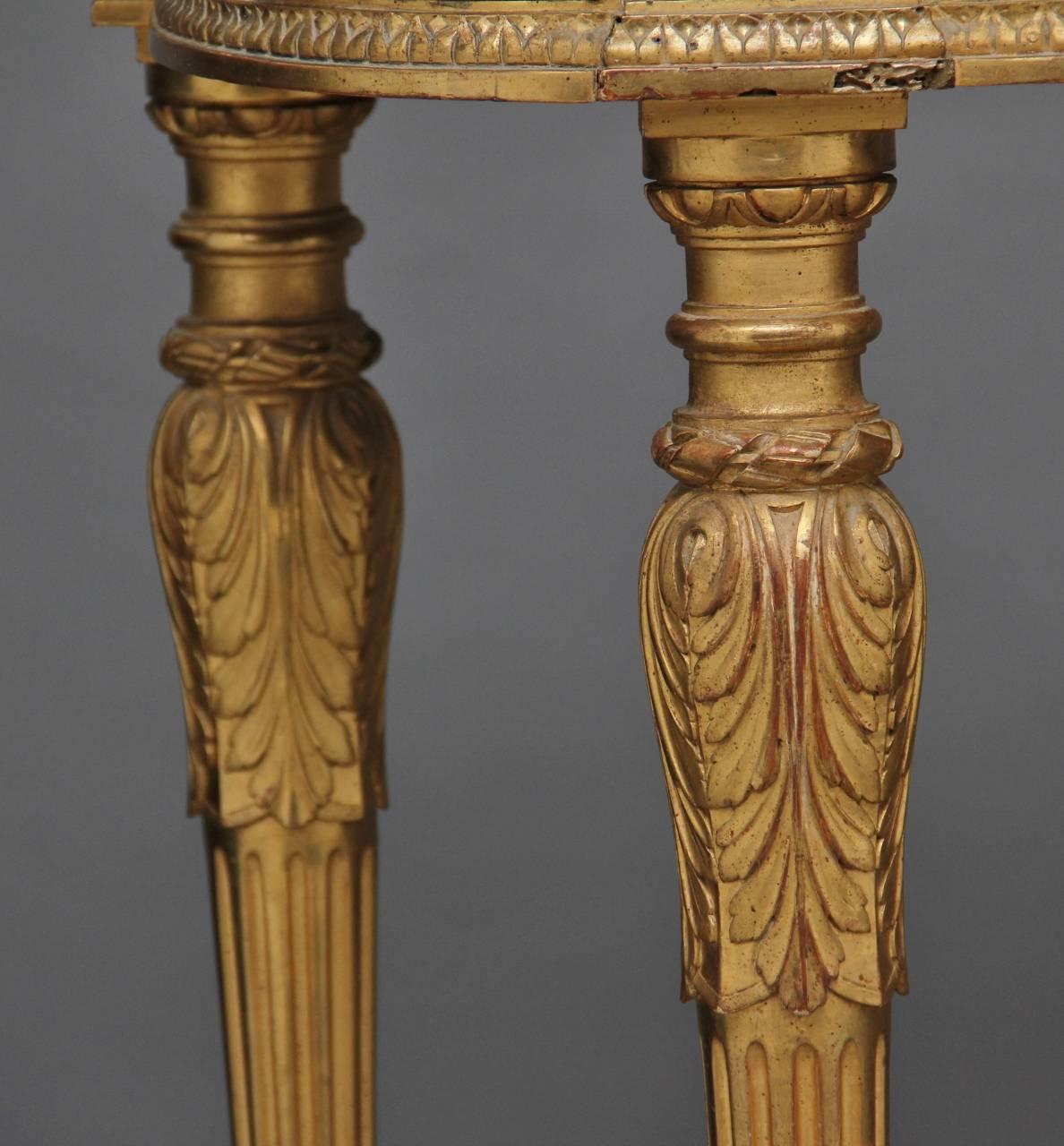 19th Century Gilt and Marble-Top Console Table 5