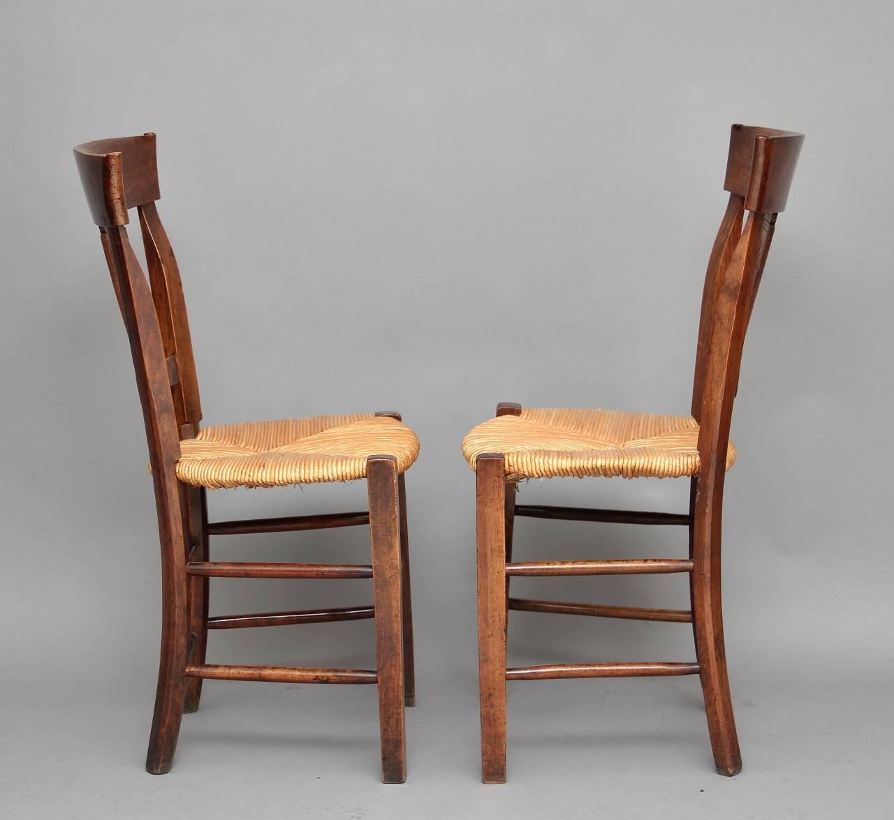 Pair of 19th Century Fruitwood Chairs In Good Condition In Martlesham, GB