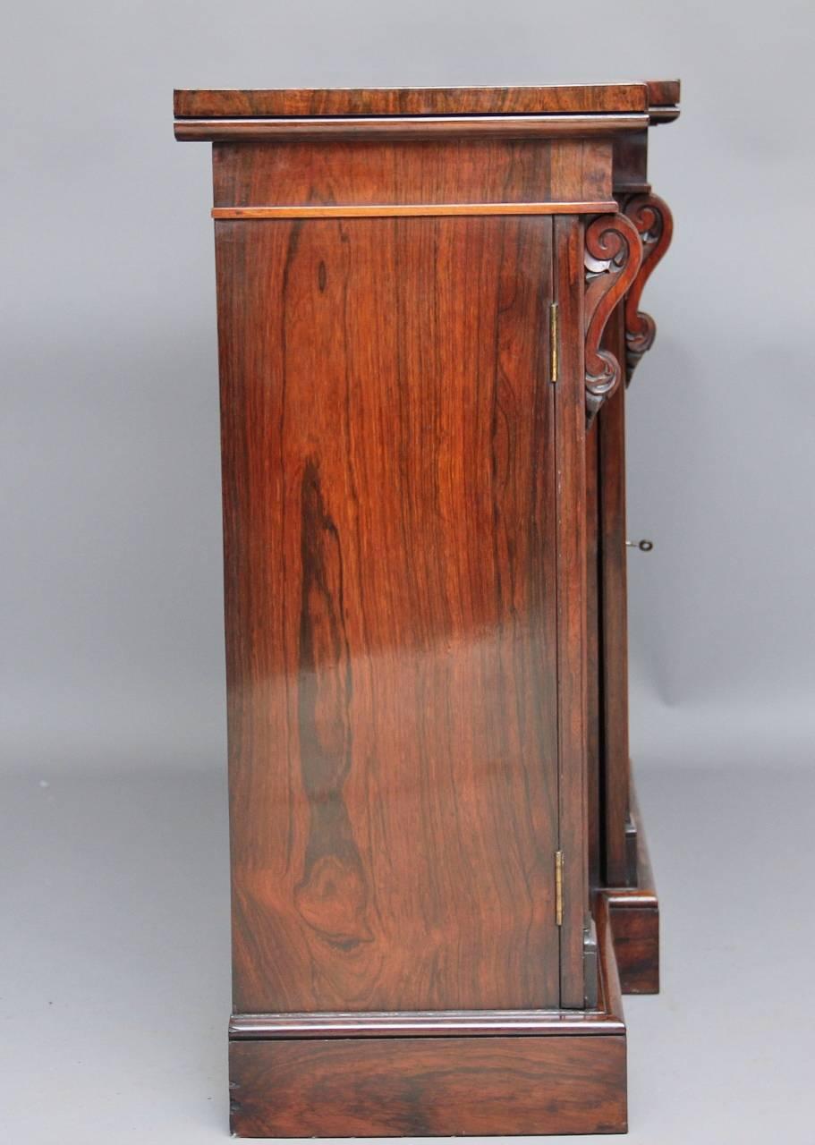 English 19th Century Rosewood Breakfront Cabinet