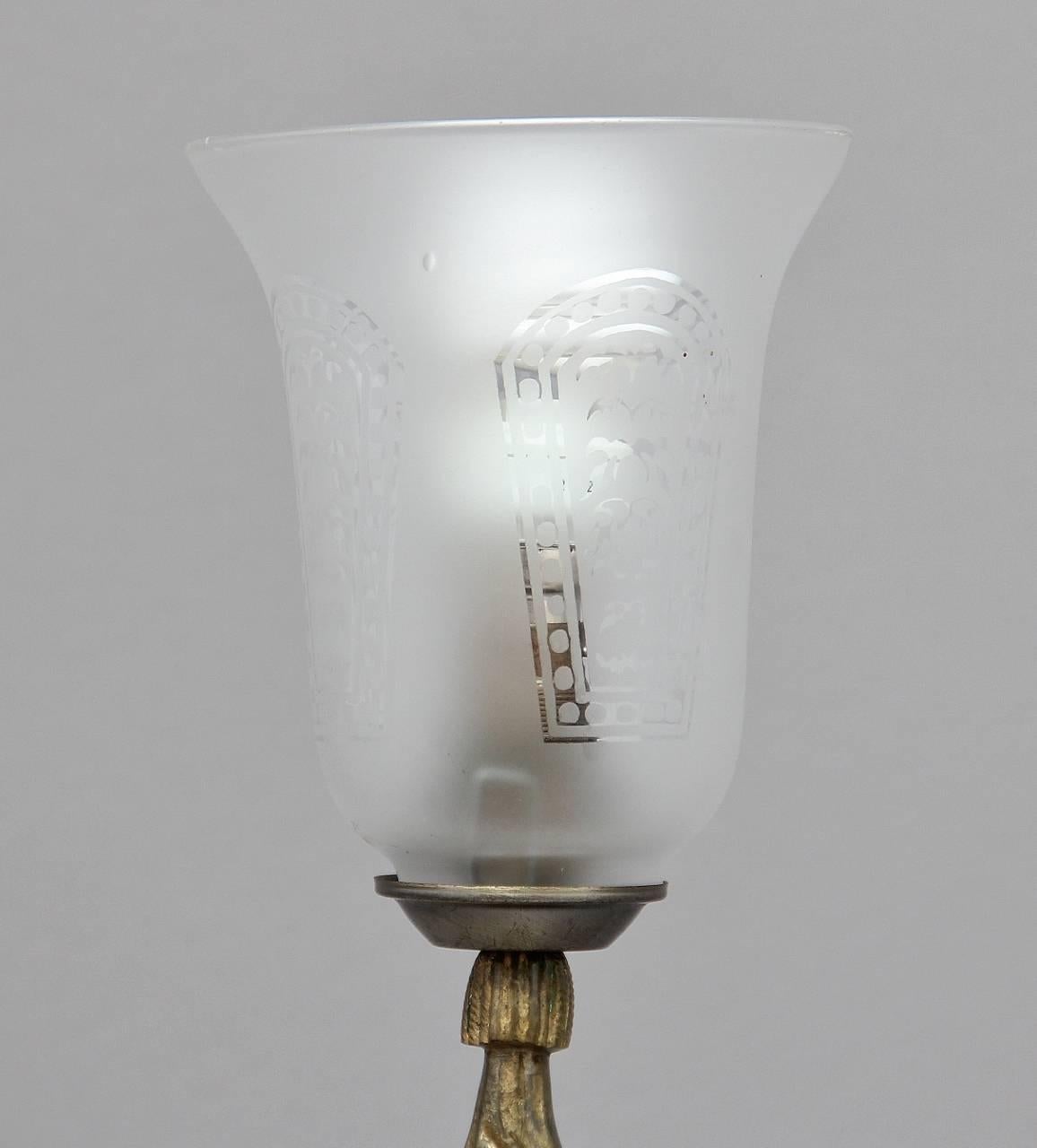 Lampe en laiton du début du XXe siècle en vente 4