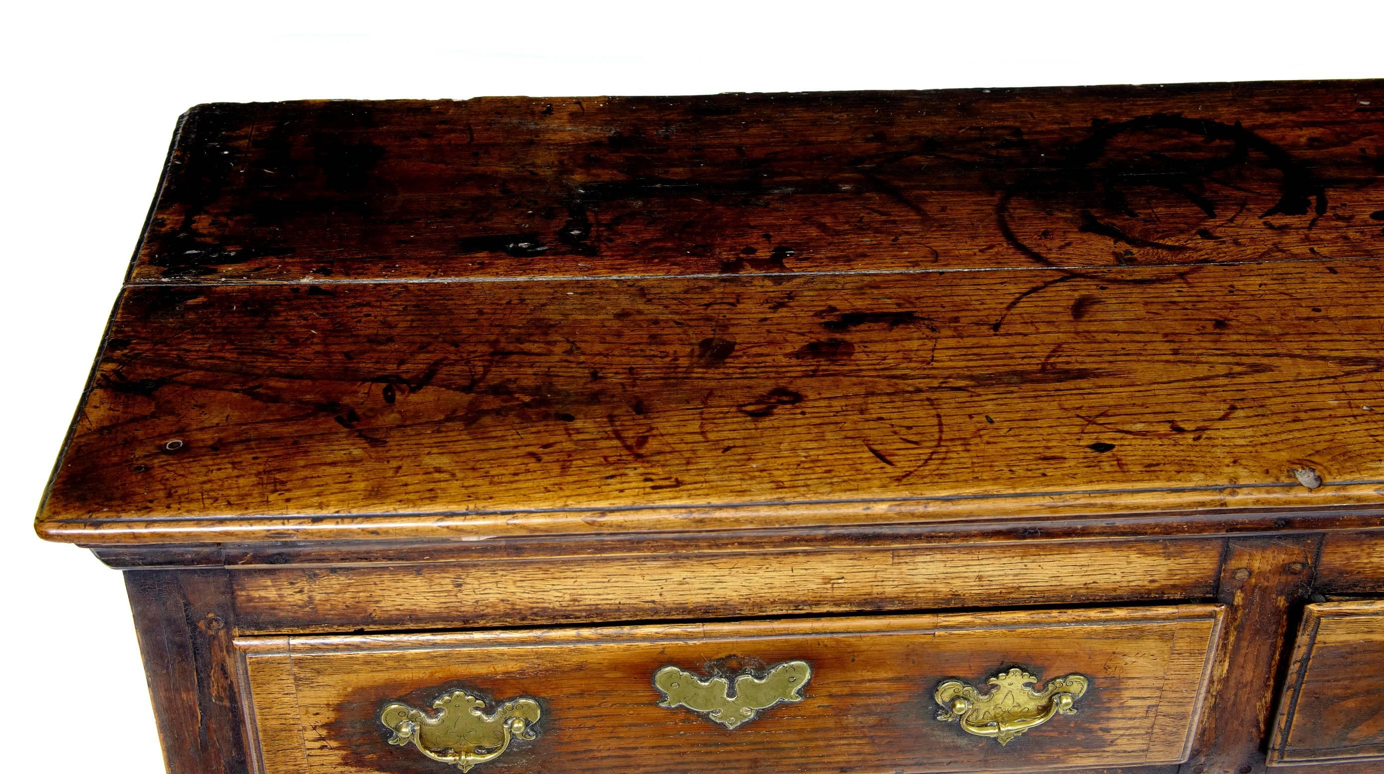 English Early 18th Century Oak Dresser Base