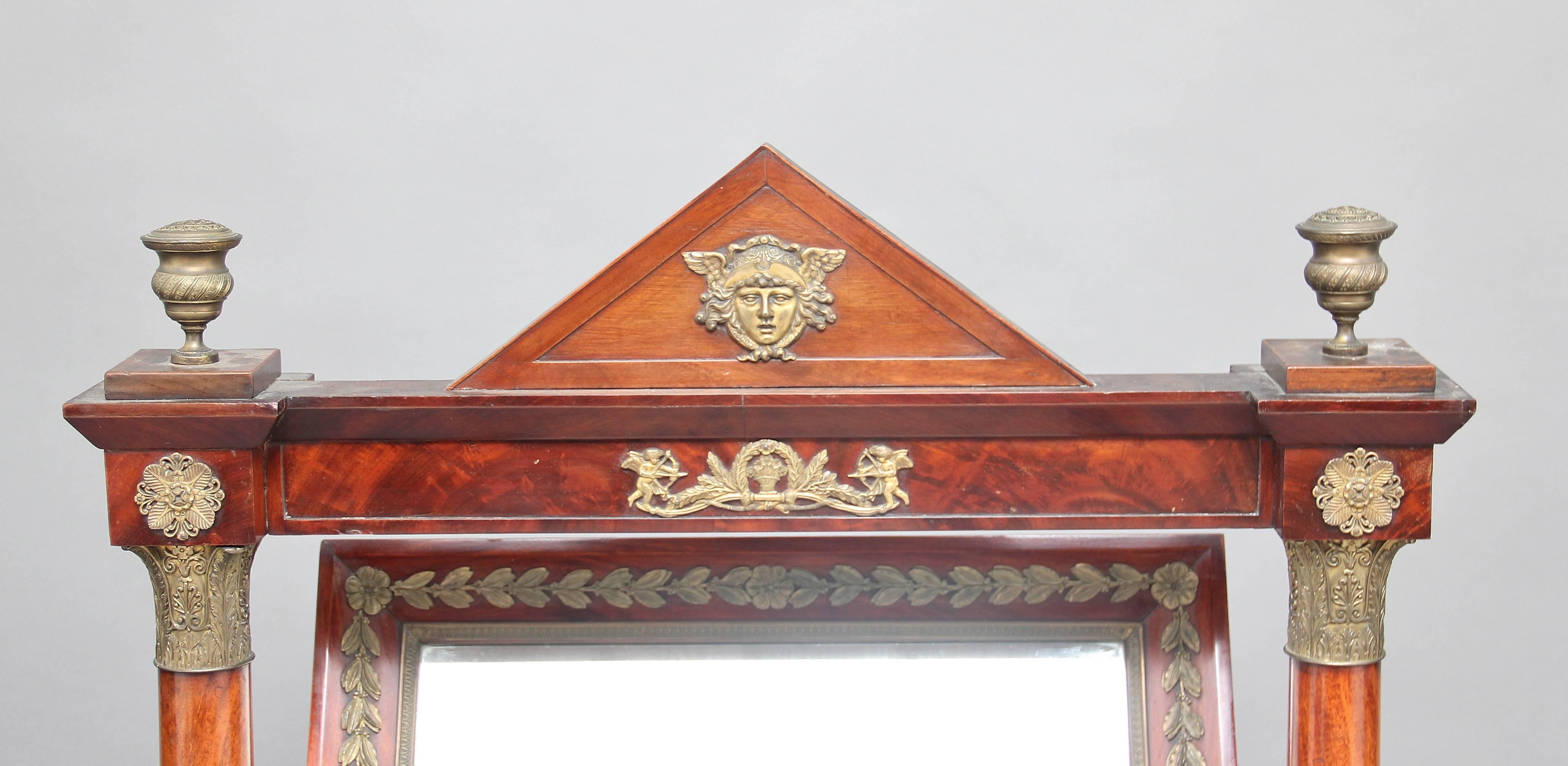 Large 19th Century French Empire Dressing Mirror For Sale 2