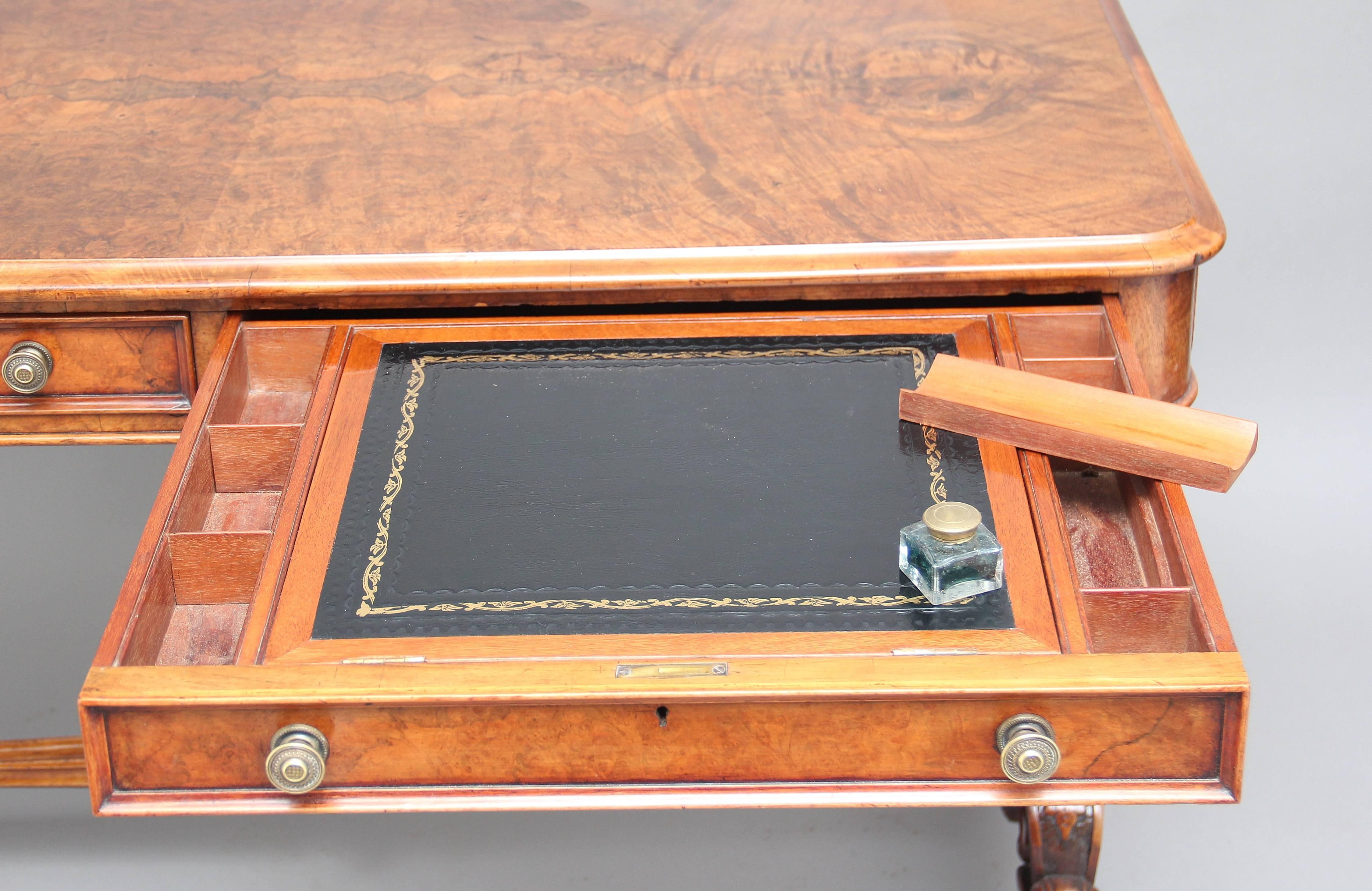 19th Century Walnut Writing or Sofa Table 4