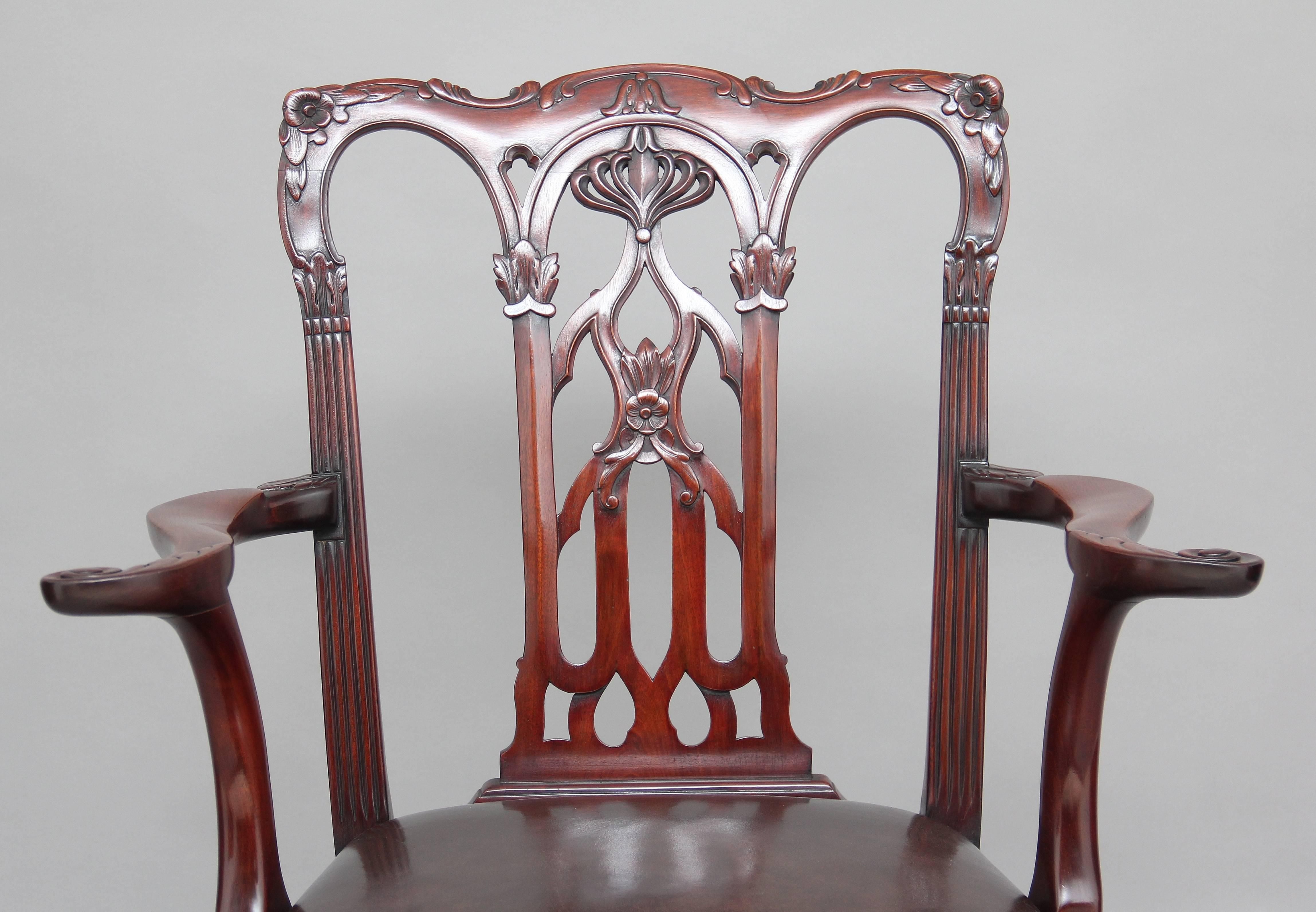 19th Century Chippendale Style Armchair 4