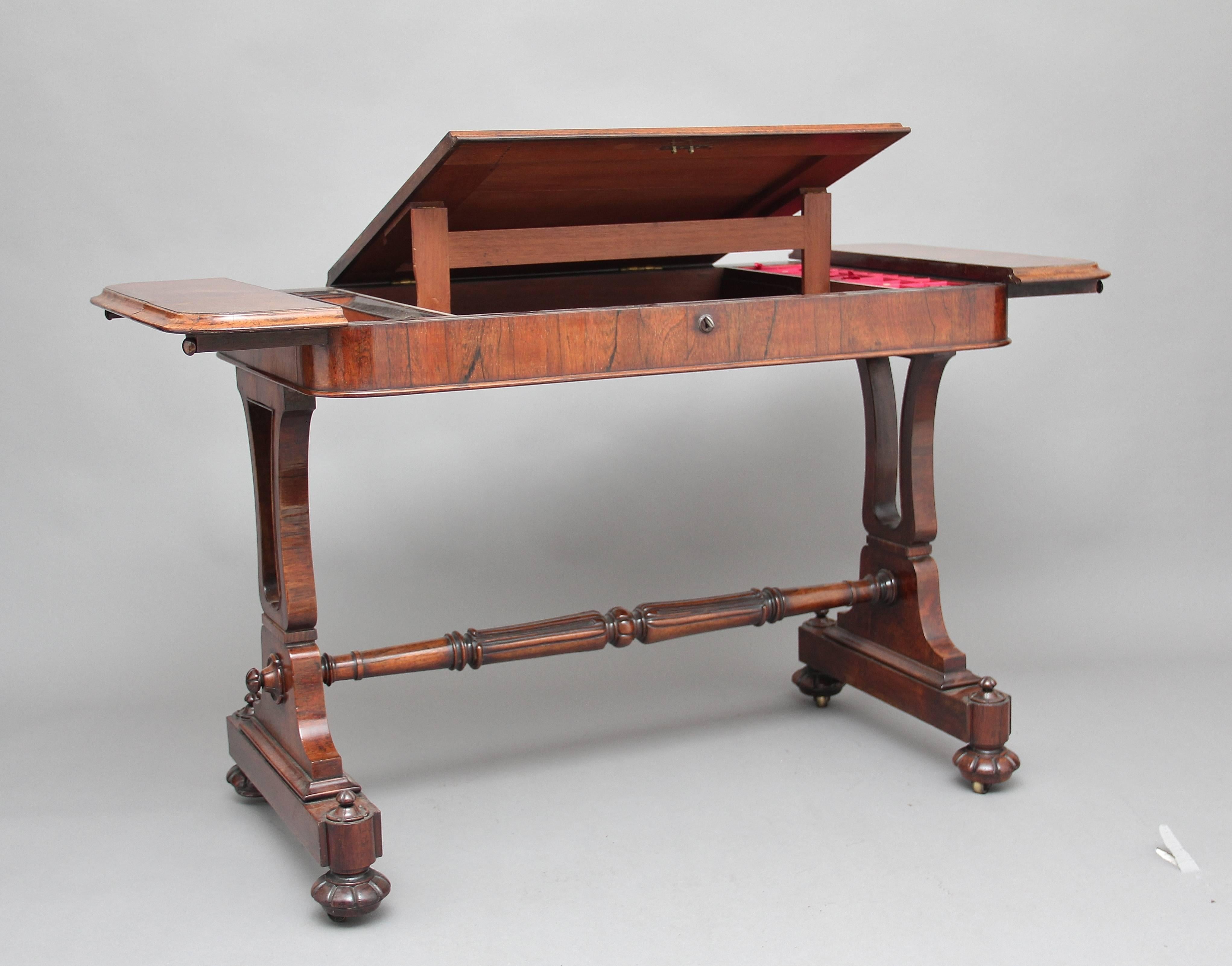 19th Century Rosewood Writing Table For Sale 2