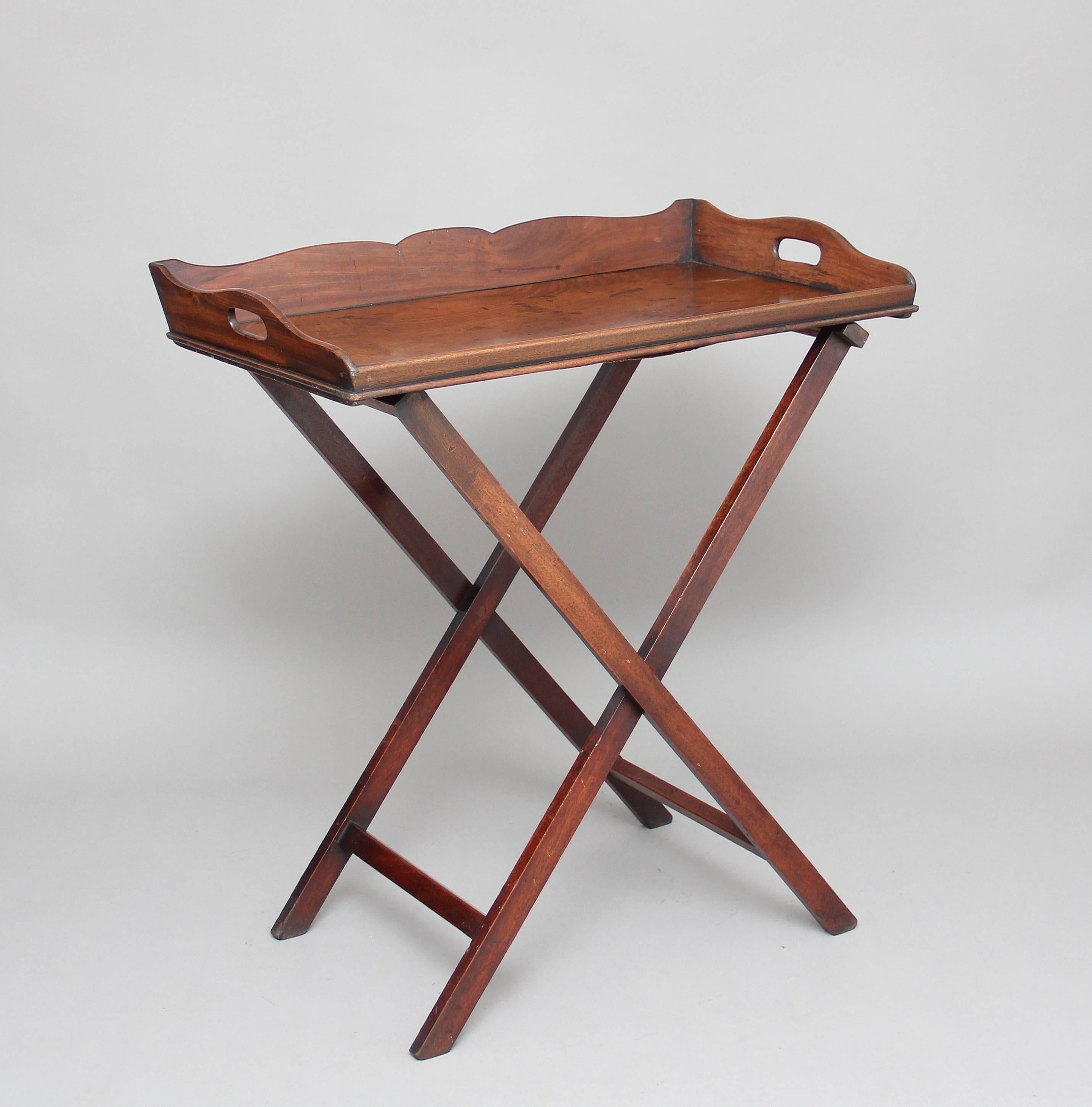 19th Century Mahogany Butlers Tray on Stand 2