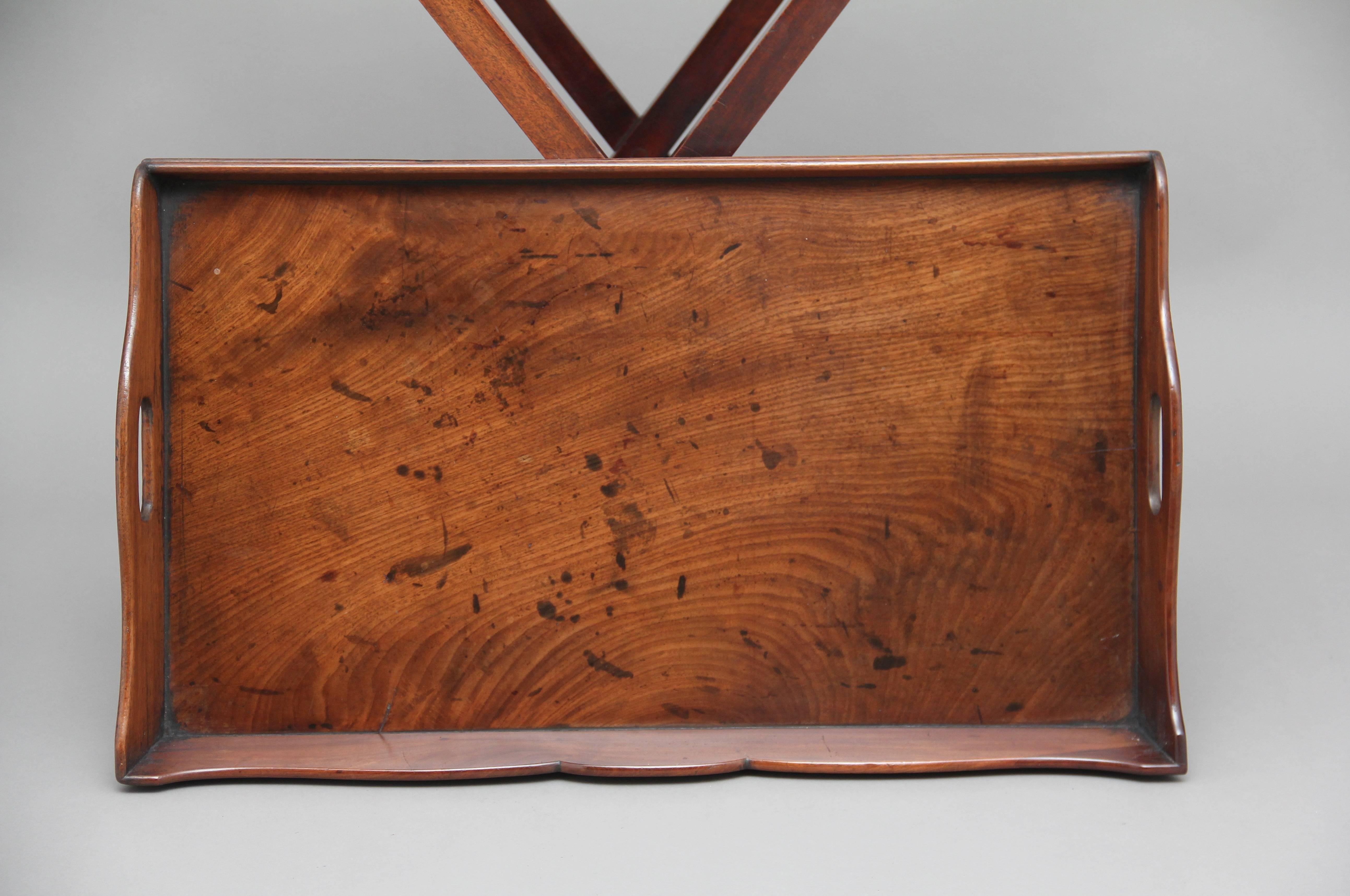 19th Century Mahogany Butlers Tray on Stand 1
