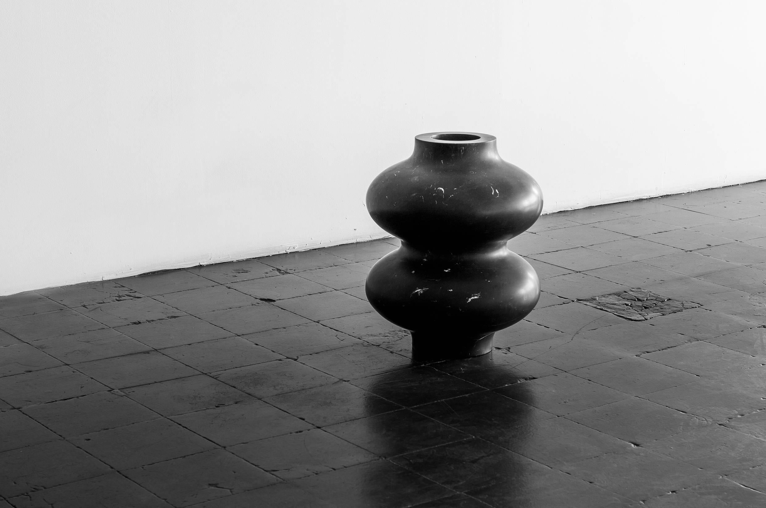 Mexican S.R.O Rito Black Marble Vessel #6 'Small' by EWE Studio For Sale
