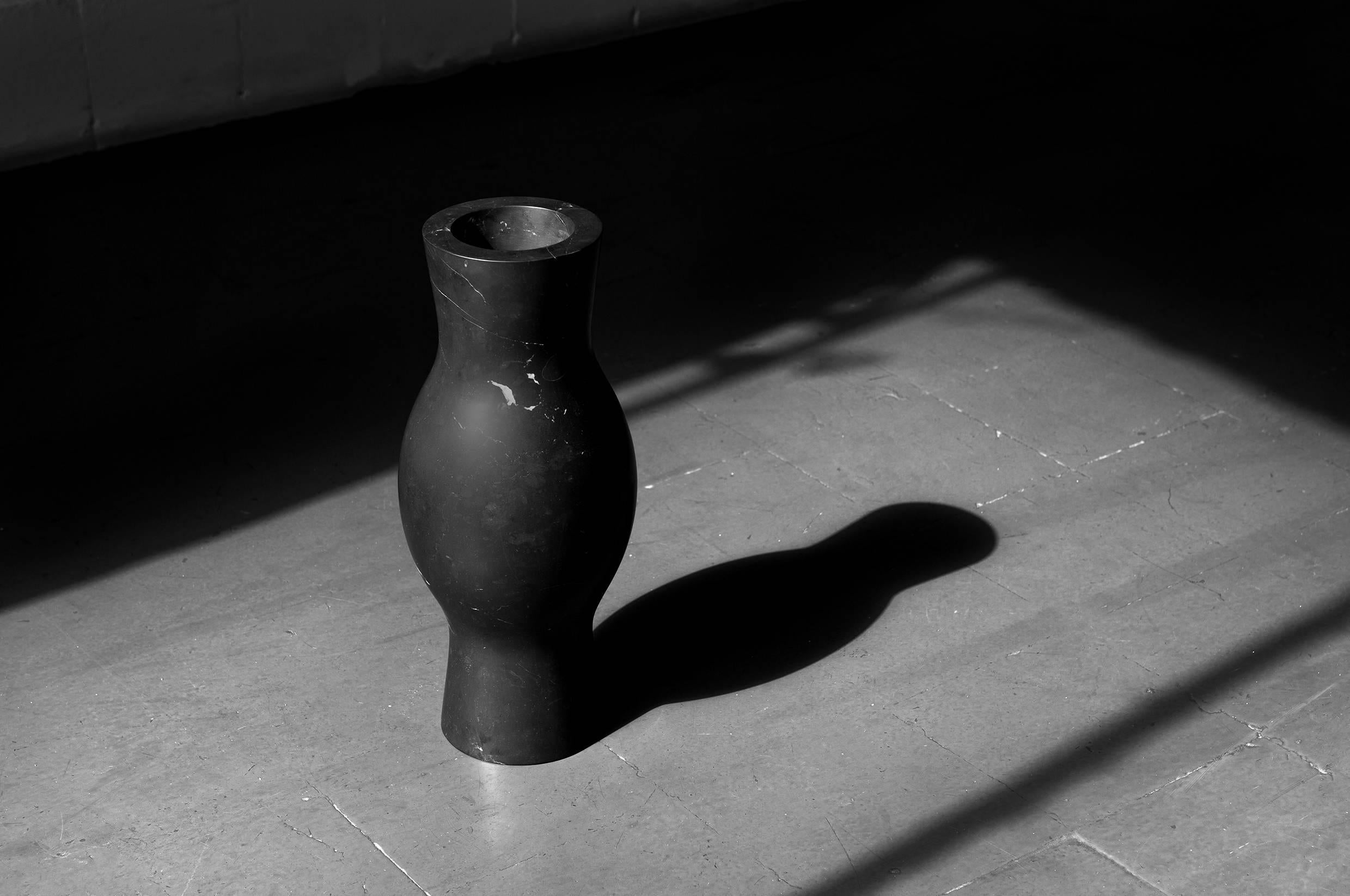 Brutalist S.O.R. Rito Black Marble Vessel #5 ( Large ) by EWE Studio For Sale