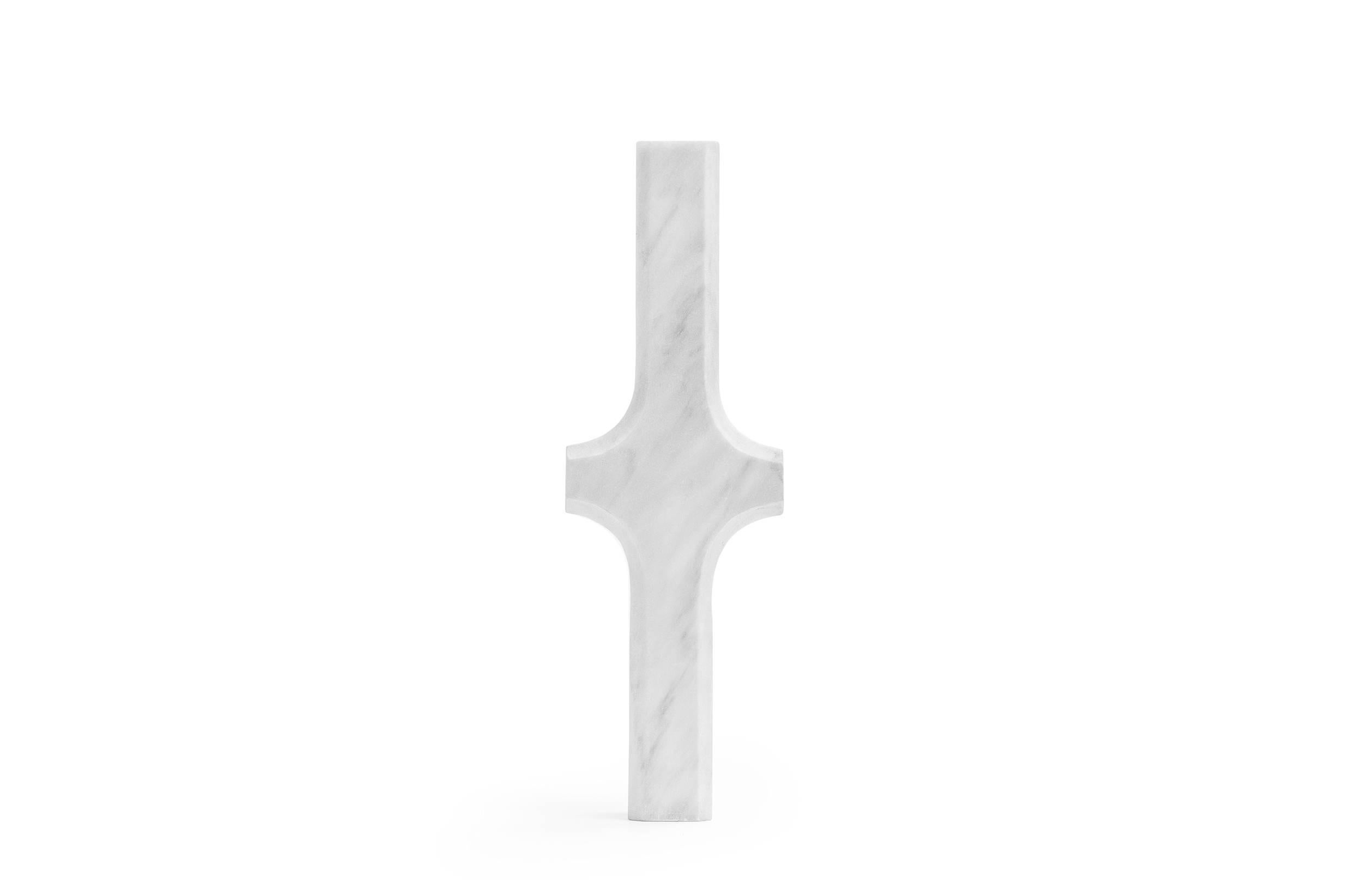 Brutalist S.R.O Símbolo White Marble Cross ( Large )  by EWE Studio For Sale