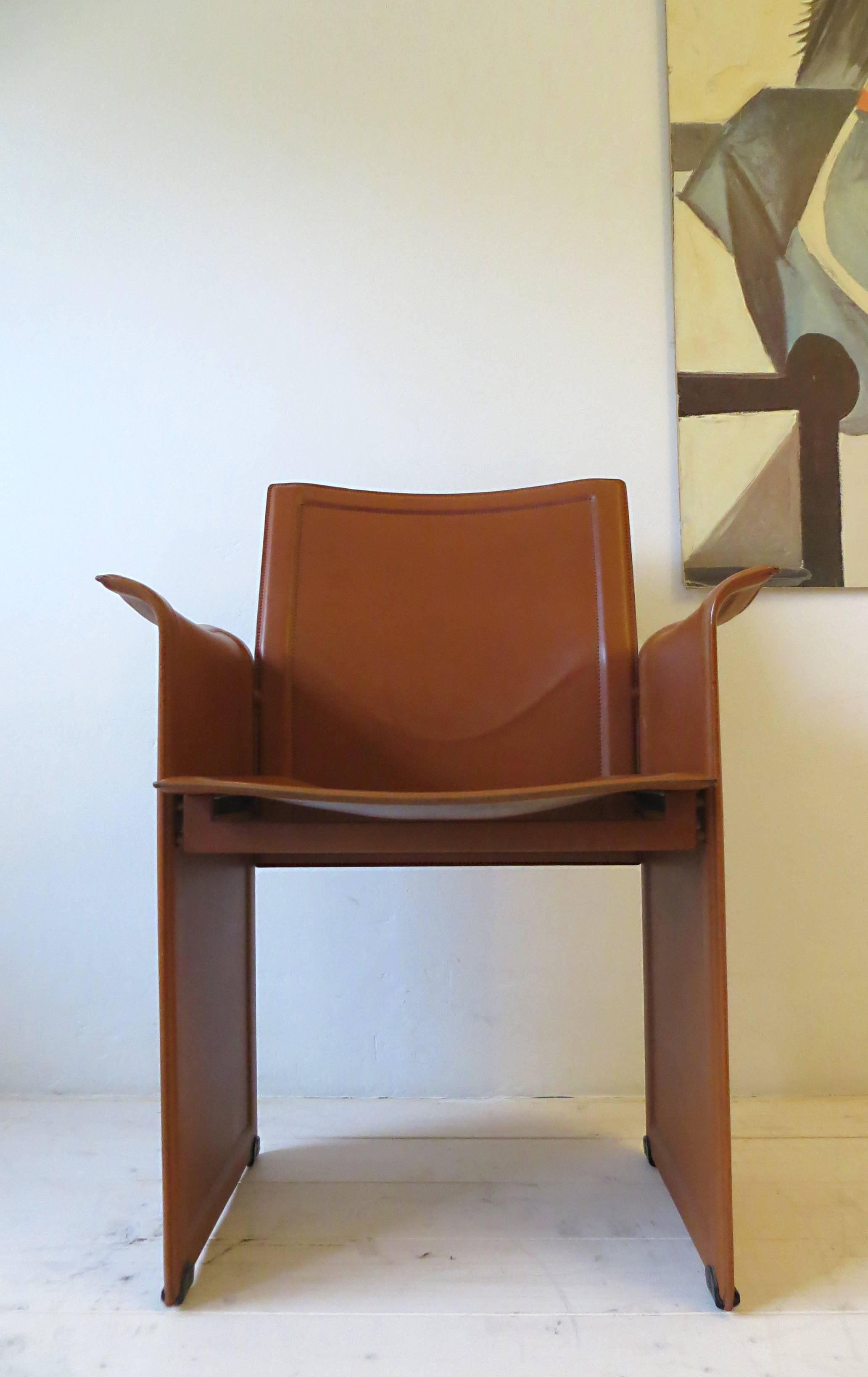 Modern Four Italian 1970s Korium Chairs by Tito Agnoli for Matteo Grassi
