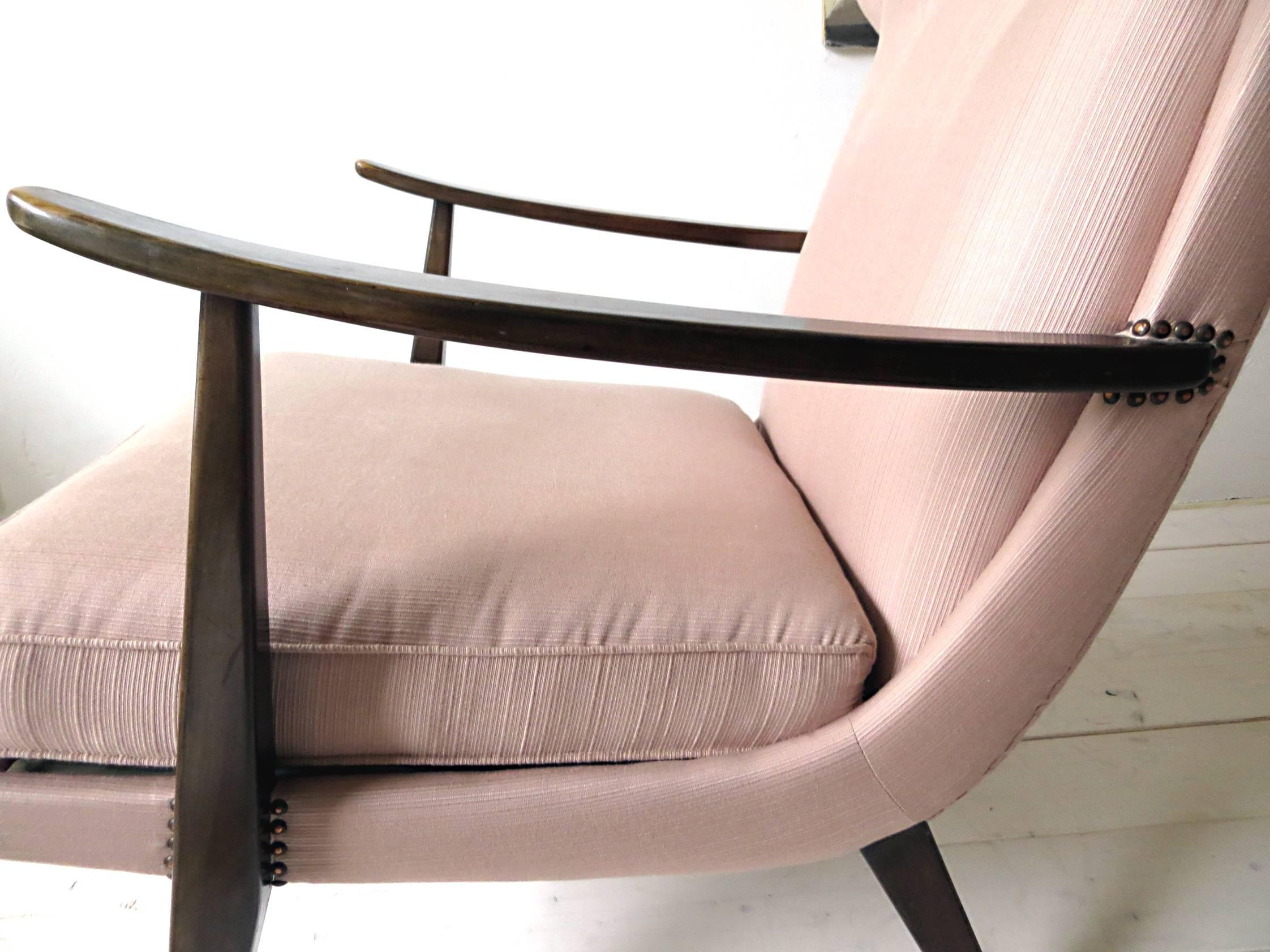 1950s Knoll Antimott Wingback Chair by Walter Knoll in Fine Old Rose In Good Condition In Hamburg, DE
