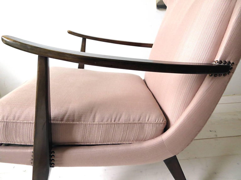1950s Knoll Antimott Wingback Chair by Walter Knoll in Fine Old Rose at