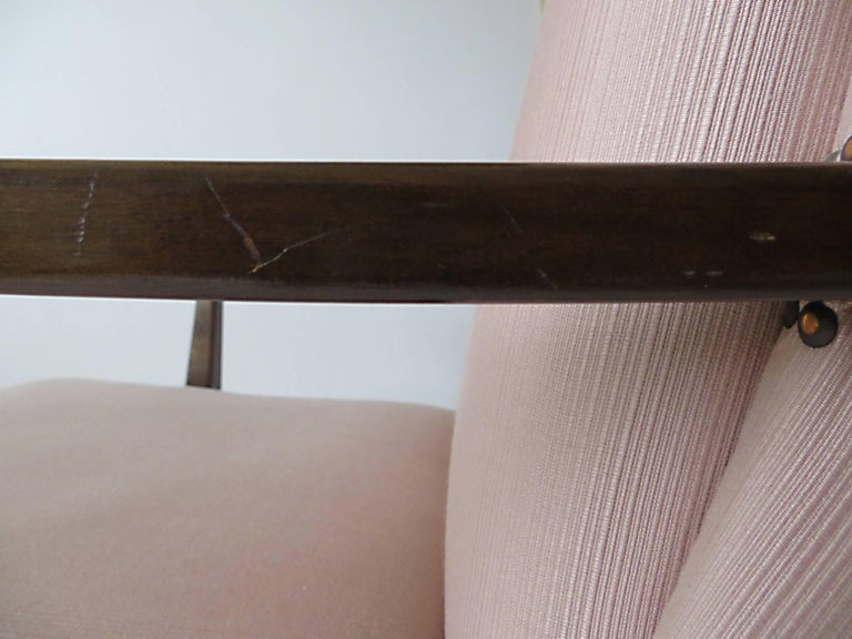 1950s Knoll Antimott Wingback Chair by Walter Knoll in Fine Old Rose at