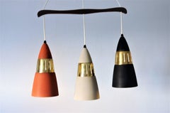Vintage Ceiling Lamp with Three Cone Shaped Shades 1970`s