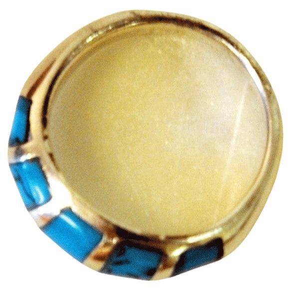 Mid-20th Century Sterling vintage Silvering with Clearblue Stone 1960s, Scandinavia For Sale