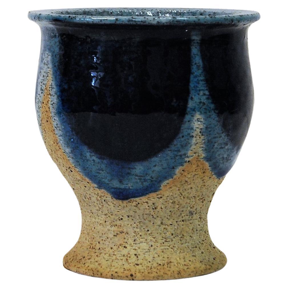 Mid-20th Century Swedish ceramic Vase in Blue and Beige by Inger Persson for Rörstrand, 1960s
