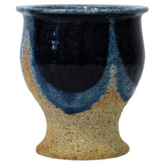 Swedish ceramic Vase in Blue and Beige by Inger Persson for Rörstrand, 1960s