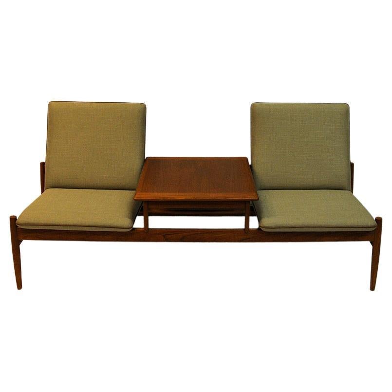 Leather Midcentury Sofa module set Saga with table by Gunnar Sørlie 1958, Norway For Sale