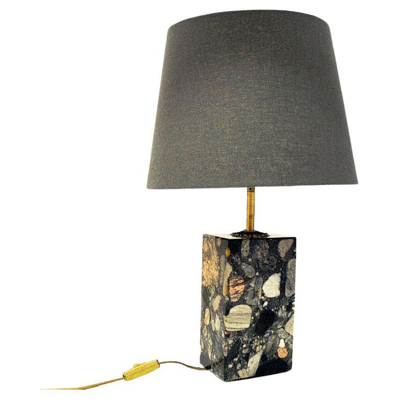 Norwegian Rectangular Stoneware `Conglo` Tablelamp 1980s In Good Condition For Sale In Stockholm, SE