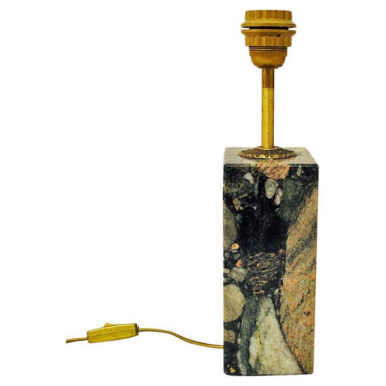 Norwegian Rectangular Stoneware `Conglo` Tablelamp 1980s