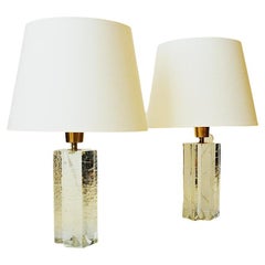 Vintage Finnish Glass Table Lamp Pair Arkipelago by Timo Sarpaneva for Ittala 1970s