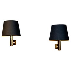 Norwegian brass pair of Høvik wall lamps mod 7343 by Arnulf Bjørnshol 1970s